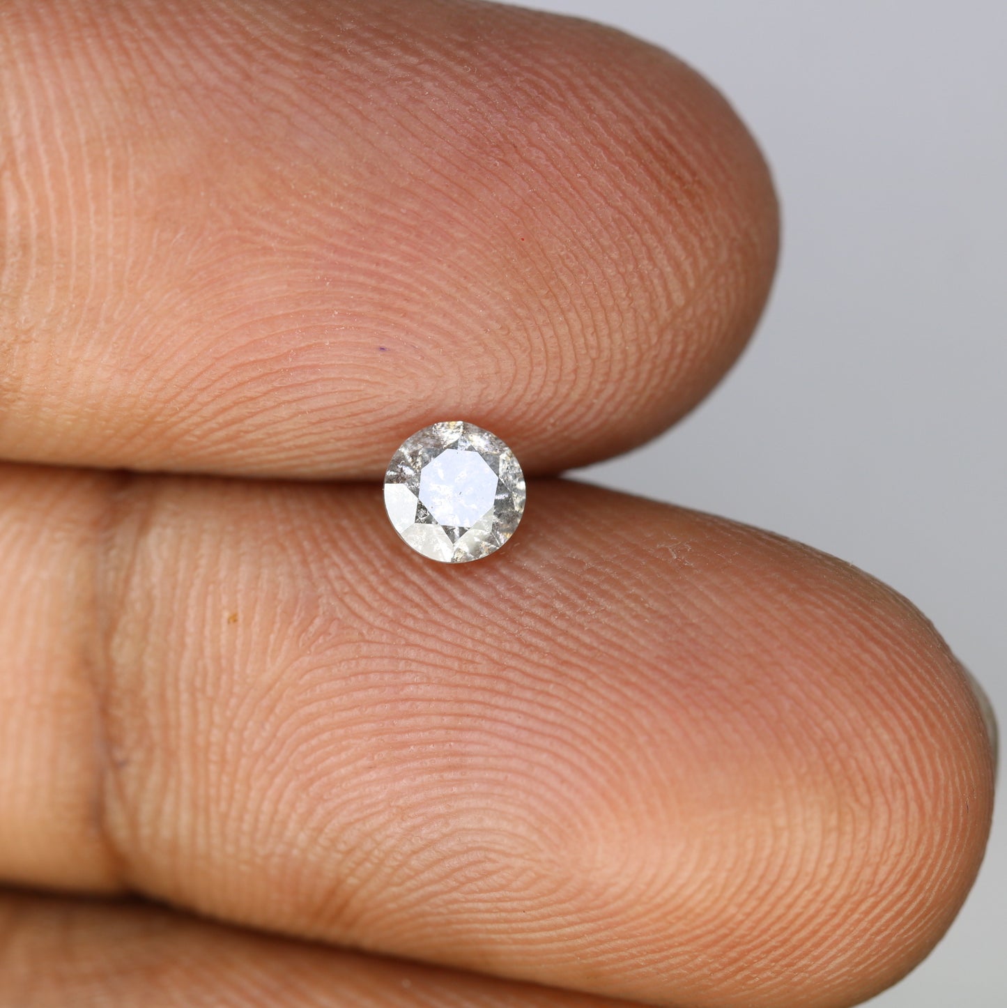Unique 0.42 CT Salt & Pepper Round Brilliant Cut Diamond | Perfect for Engagement Rings | 4.60 x 3.00 MM - JayKrishna Diamond