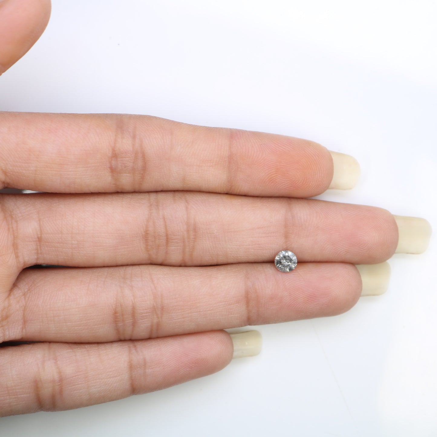 Unique 0.42 CT Salt & Pepper Round Brilliant Cut Diamond | Perfect for Engagement Rings | 4.60 x 3.00 MM - JayKrishna Diamond
