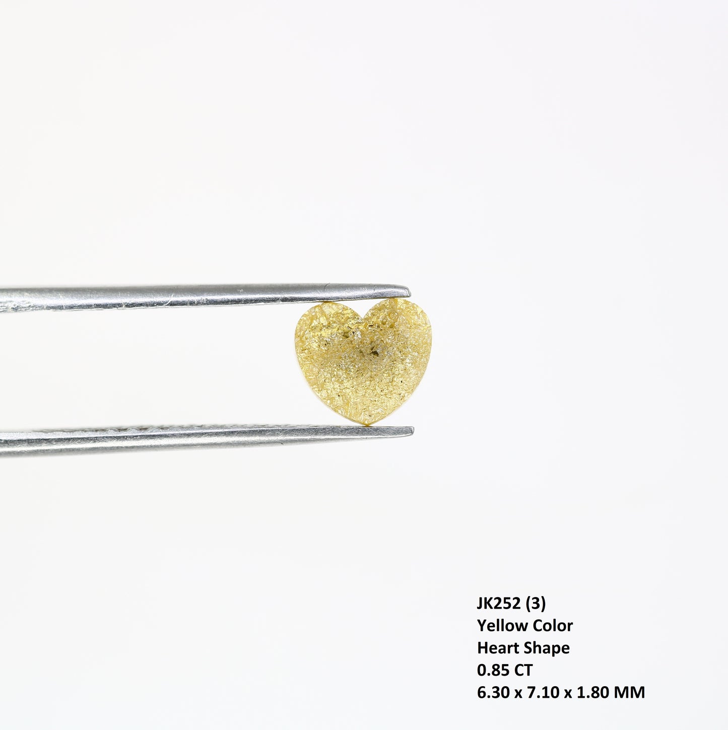 0.85 Carat Yellow Color Heart Shape Loose Raw Rough Diamond For Wedding Ring - JayKrishna Diamond