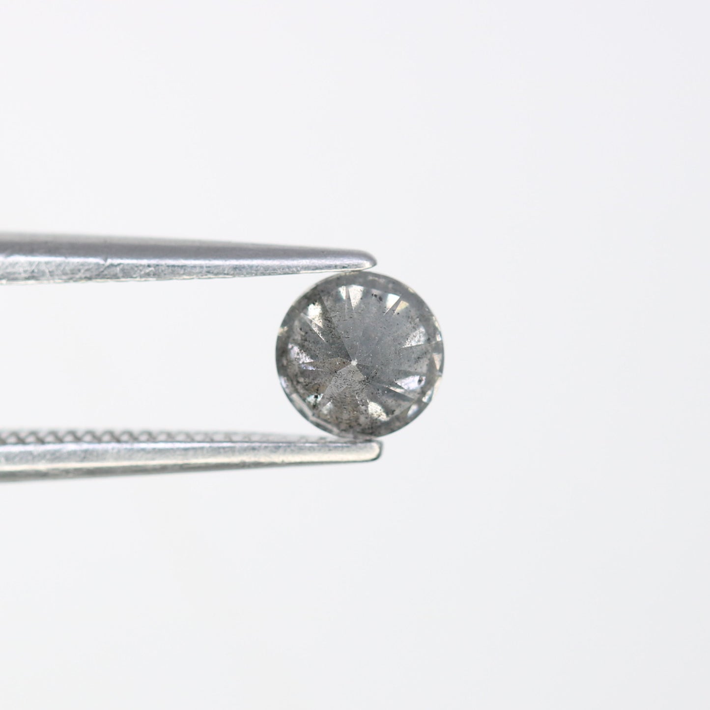Unique 0.42 CT Salt & Pepper Round Brilliant Cut Diamond | Perfect for Engagement Rings | 4.60 x 2.90 MM - JayKrishna Diamond