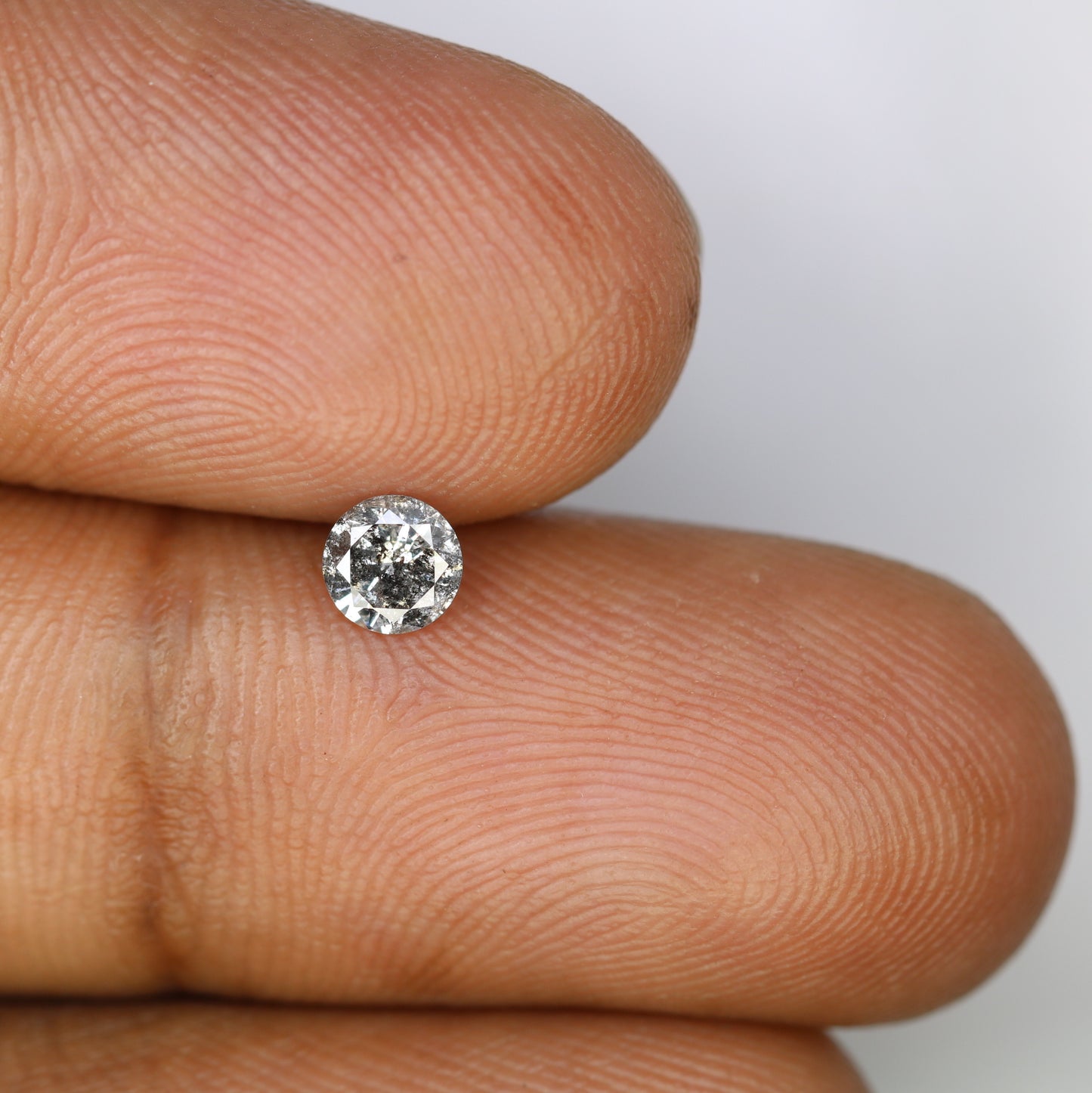 Unique 0.34 CT Salt & Pepper Round Brilliant Cut Diamond | Perfect for Engagement Rings - JayKrishna Diamond