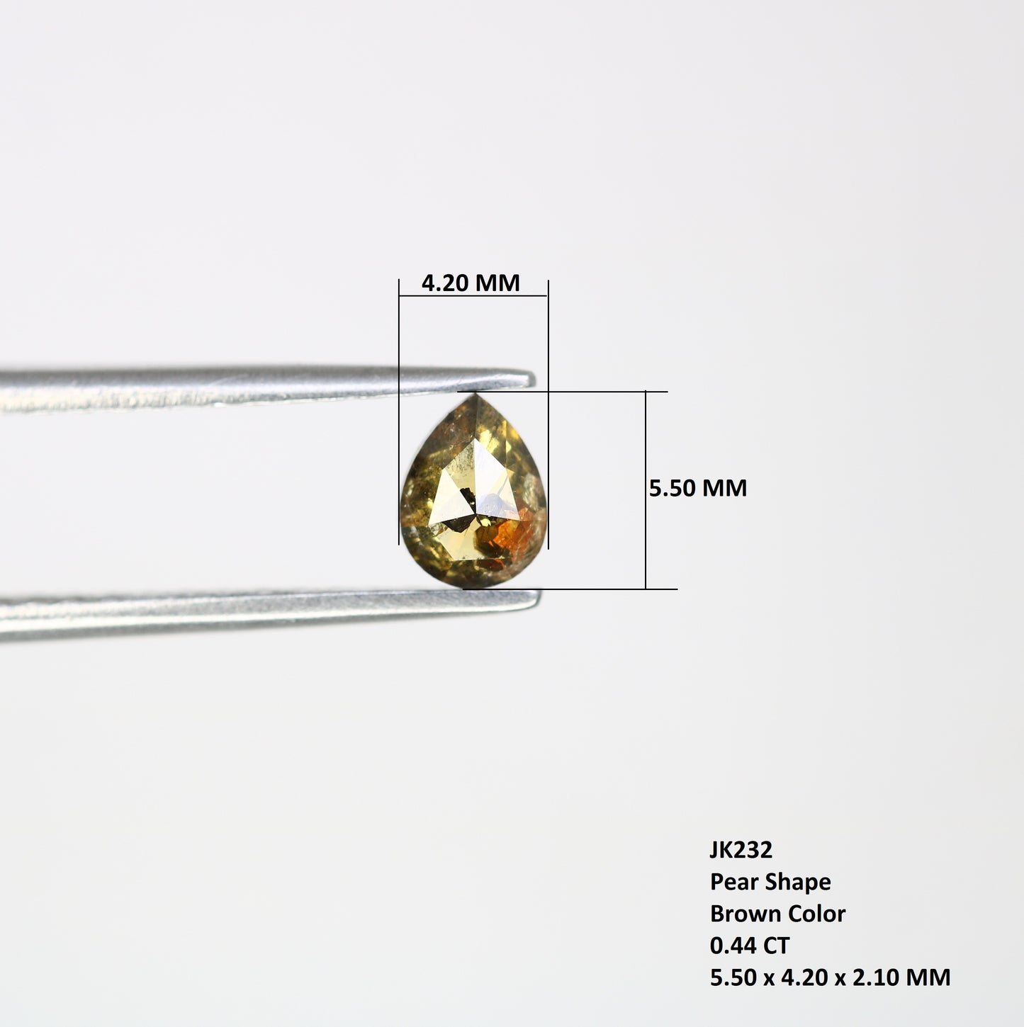 0.44 CT Fancy Brown Color Loose Pear Shaped Diamond for Engagement Ring and Custom Artisan Jewelry Design - JayKrishna Diamond