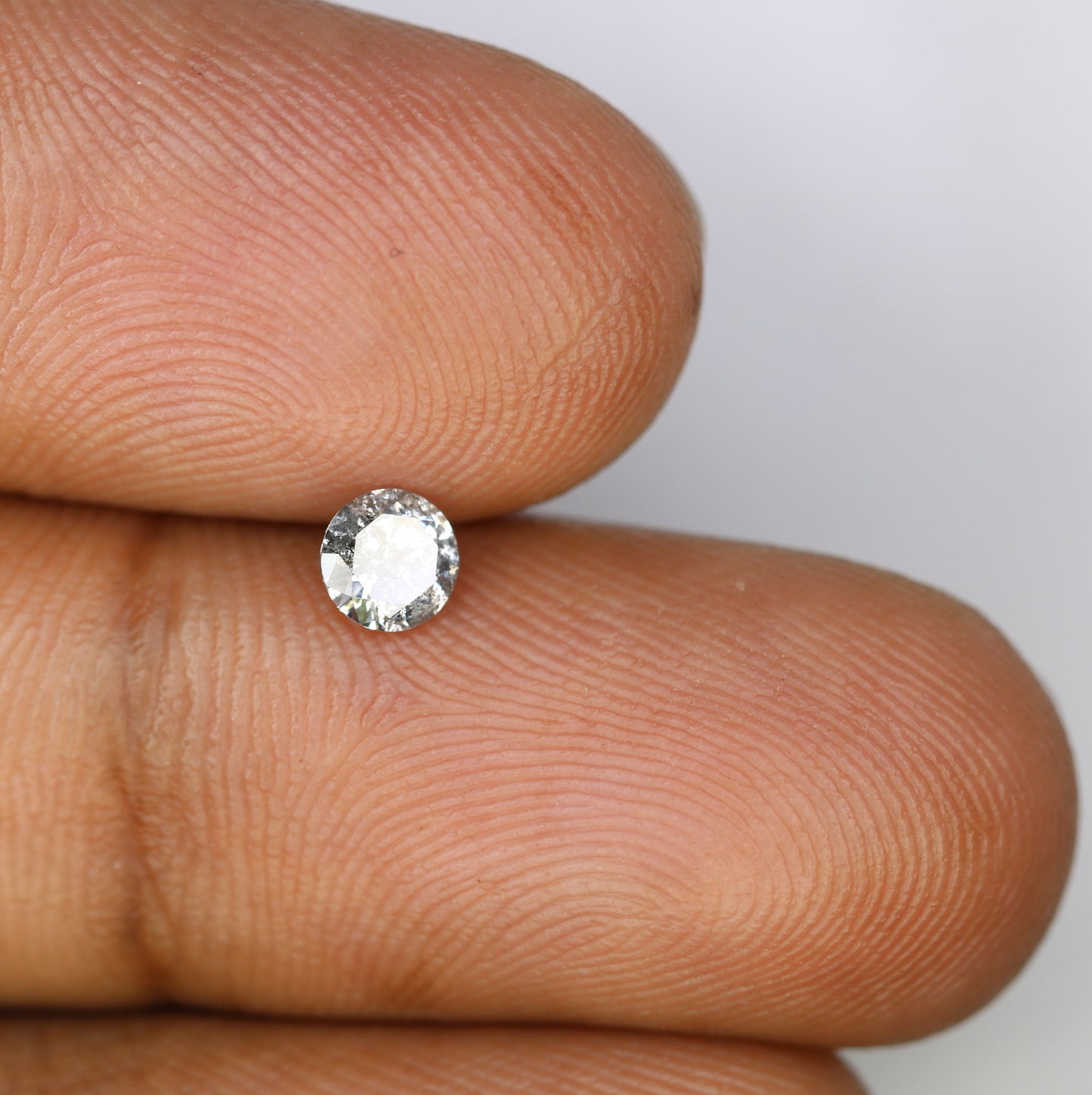 Unique 0.34 CT Salt & Pepper Round Brilliant Cut Diamond | Perfect for Engagement Rings - JayKrishna Diamond