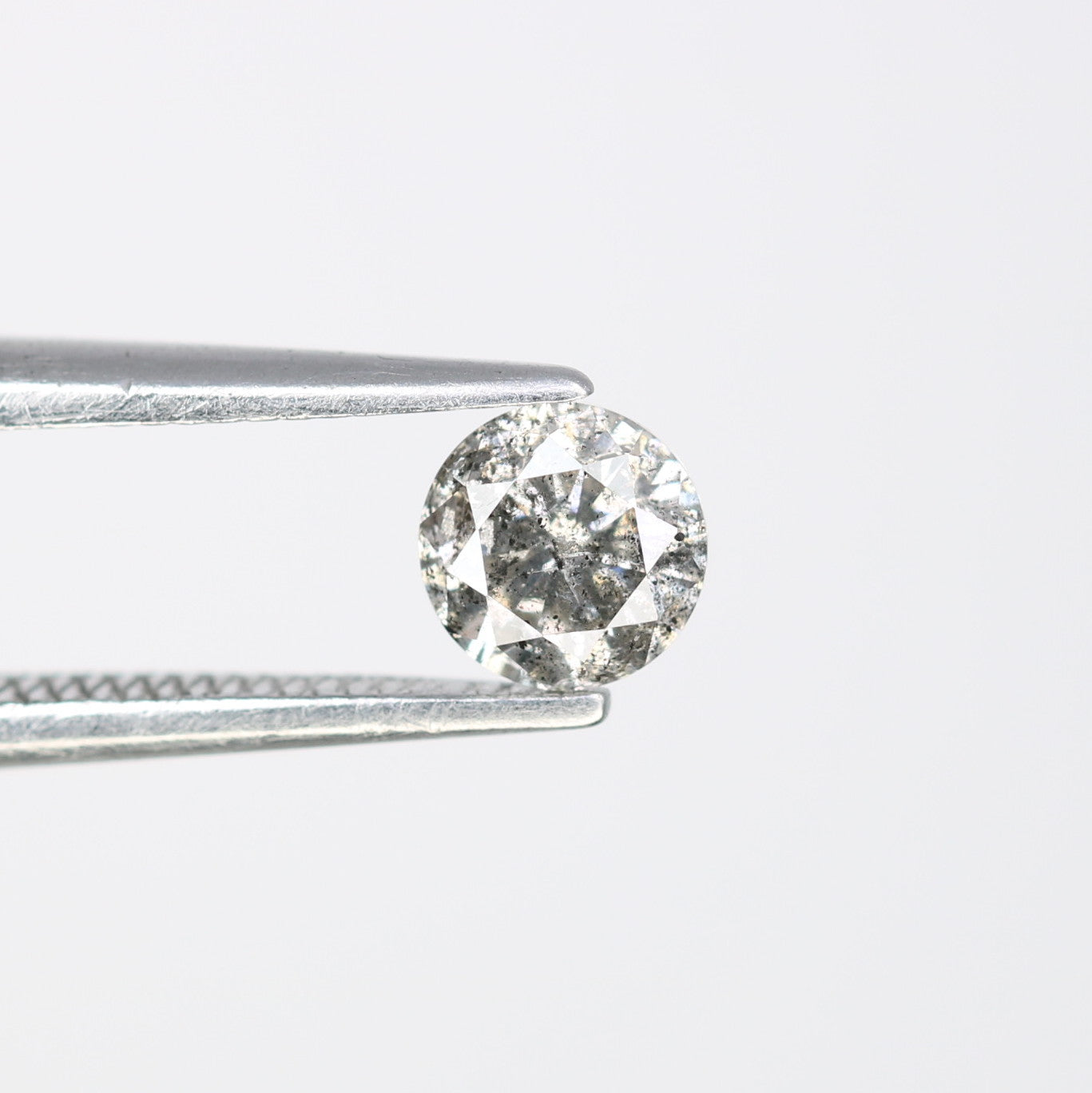 0.41 CT Round Brilliant Cut Salt And Pepper 4.60 x 2.90 MM Natural Diamond For Engagement Ring - JayKrishna Diamond
