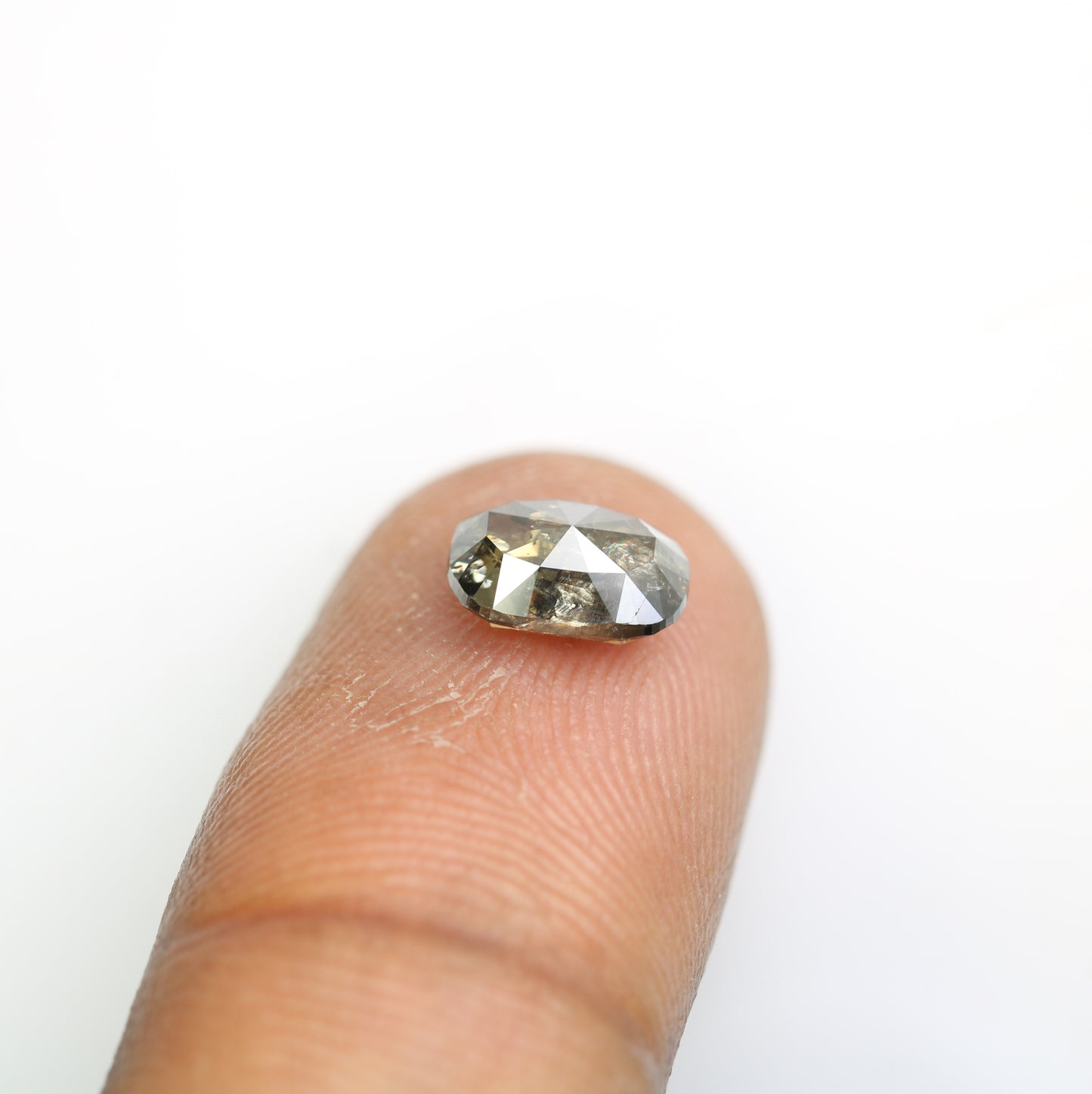 1.71 CT Oval Cut Dark Green Loose Natural Diamond For Engagement Ring - JayKrishna Diamond