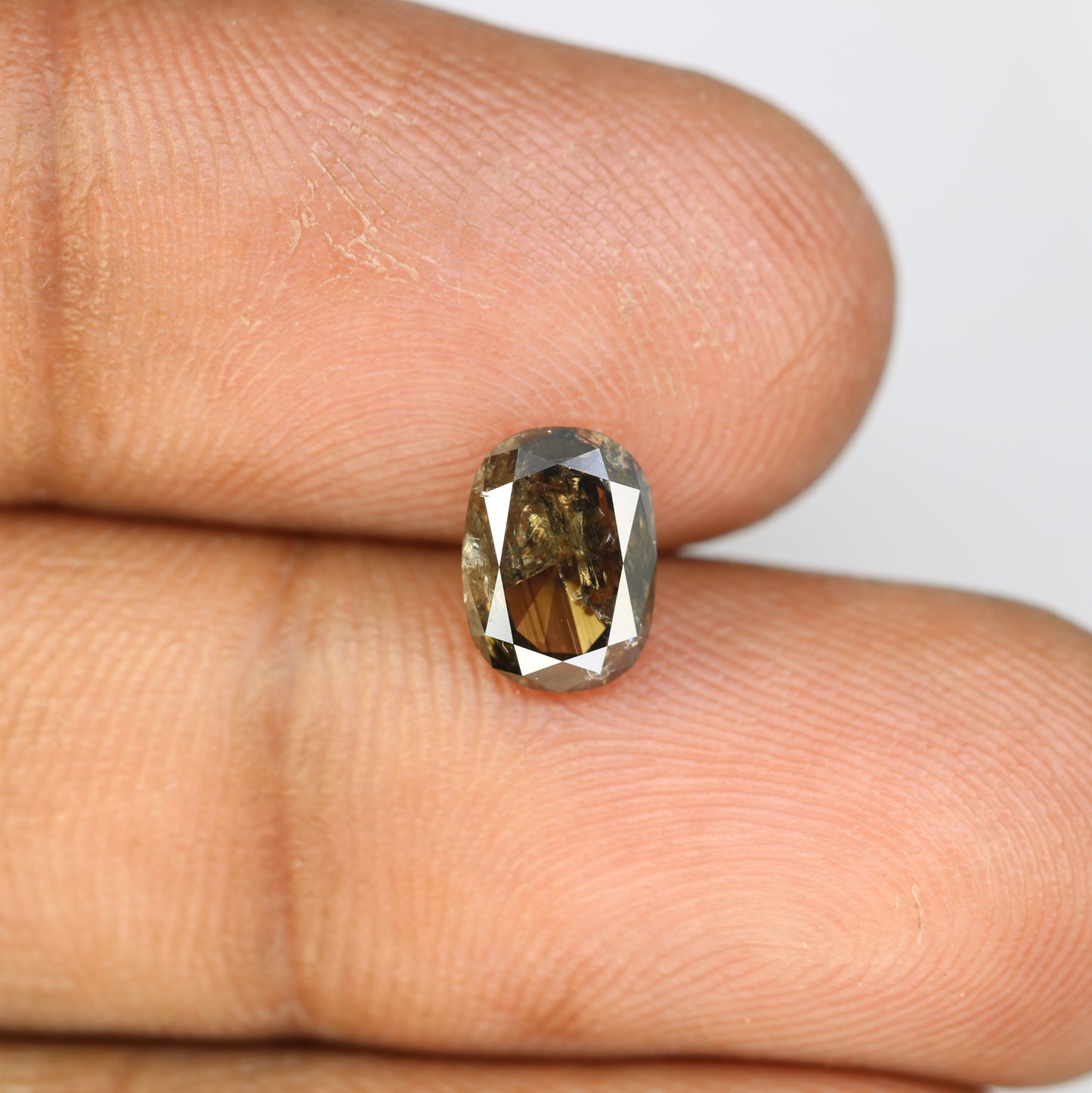 1.71 CT Oval Cut Dark Green Loose Natural Diamond For Engagement Ring - JayKrishna Diamond