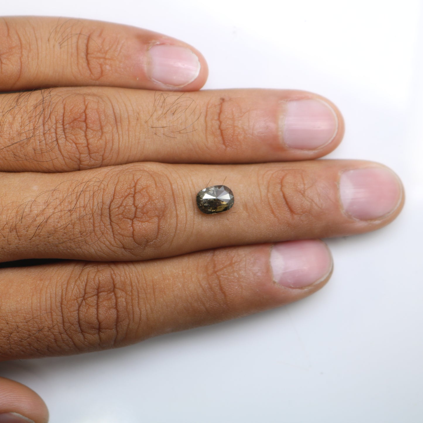 1.71 CT Oval Cut Dark Green Loose Natural Diamond For Engagement Ring - JayKrishna Diamond