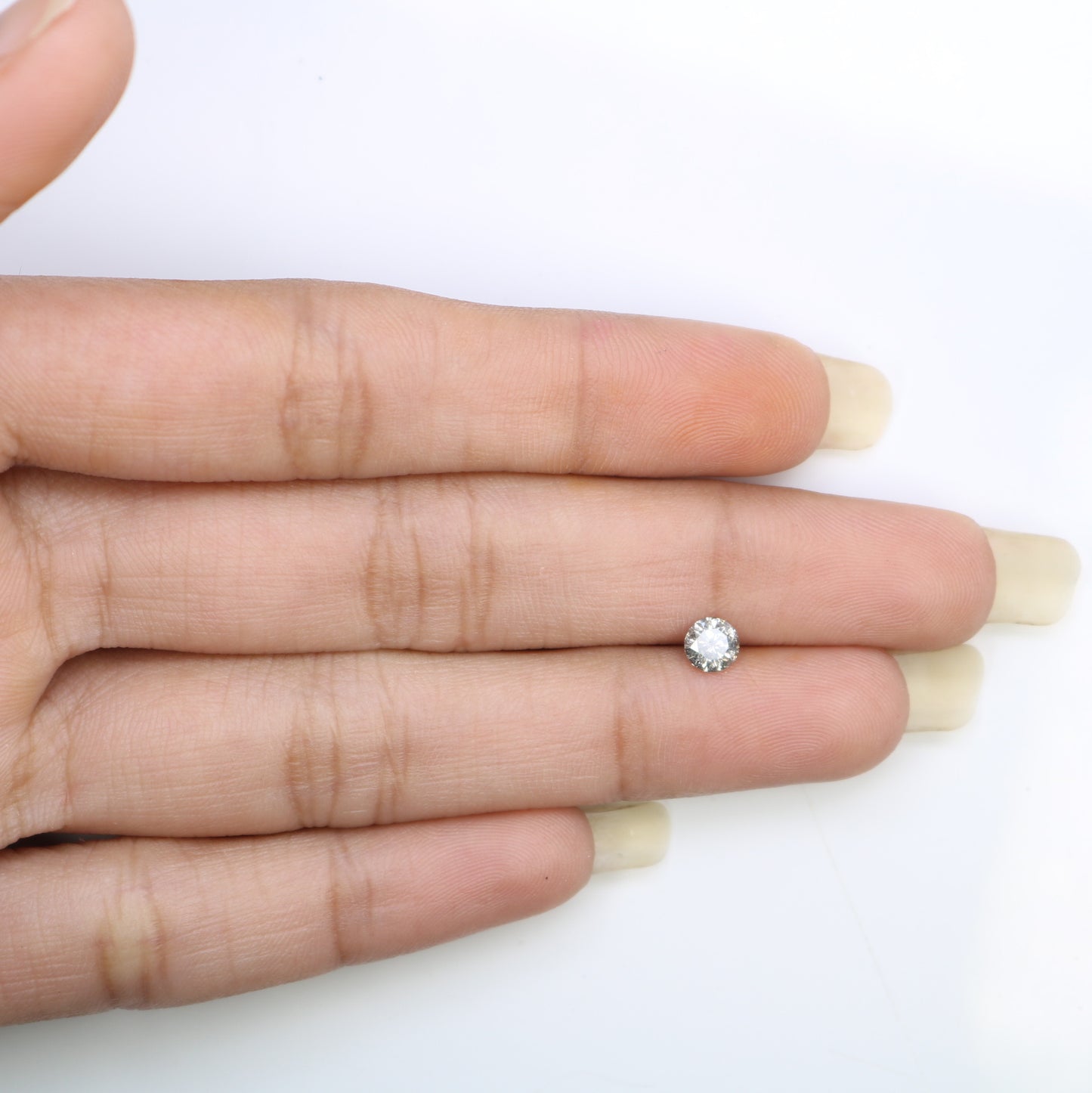 0.41 CT Round Brilliant Cut Salt And Pepper 4.60 x 2.90 MM Natural Diamond For Engagement Ring - JayKrishna Diamond