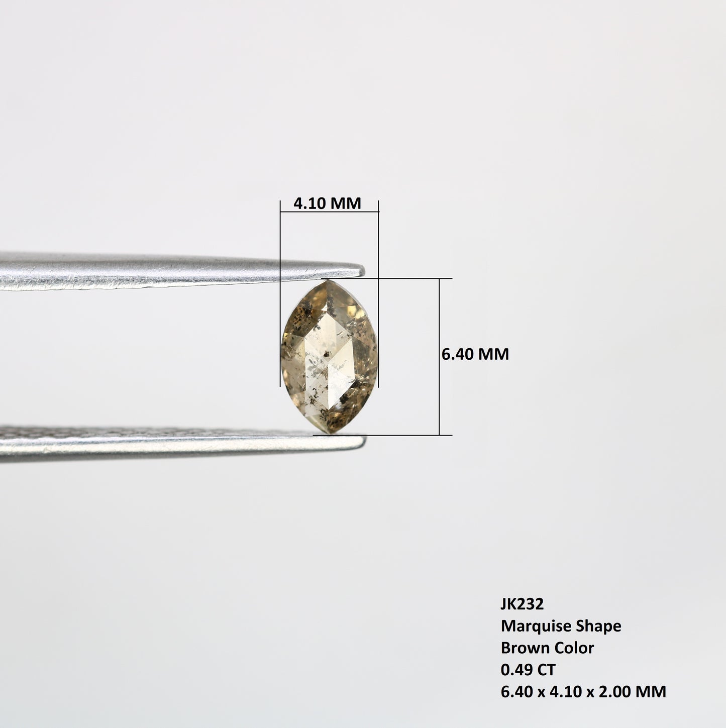 0.49 Ct 6.4 MM Brown Color Loose Marquise Shape Diamond For Galaxy Ring - JayKrishna Diamond