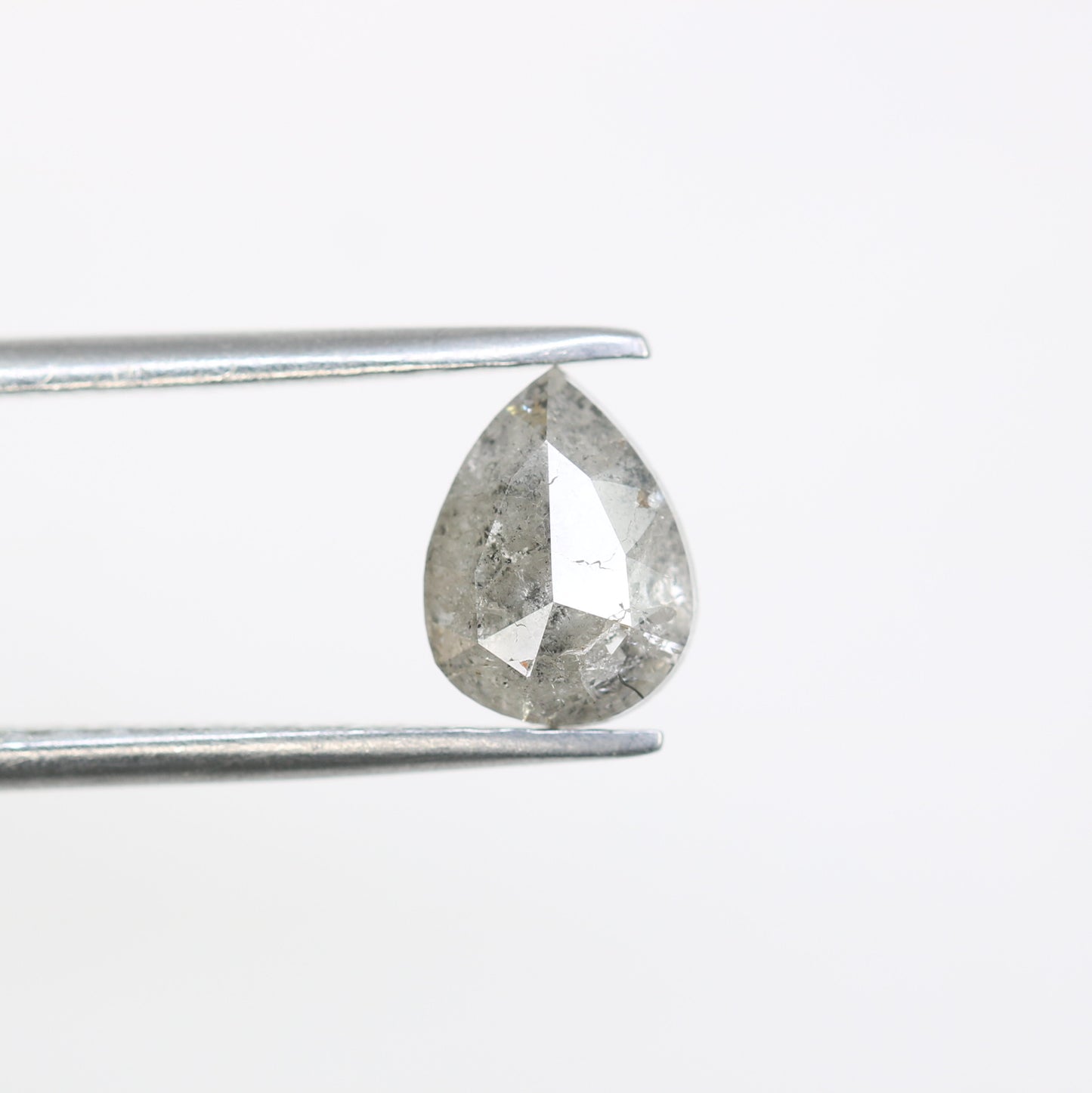 1.10 CT Pear Shape Salt And Pepper Natural Diamond For Engagement Ring - JayKrishna Diamond
