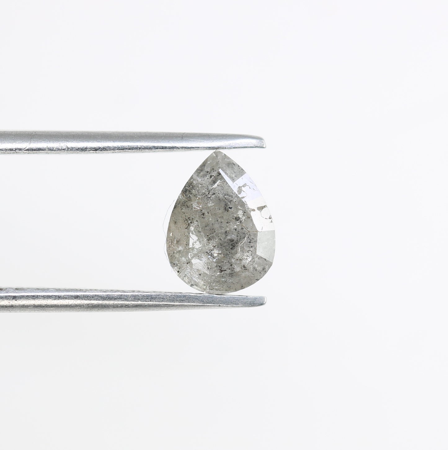 1.10 CT Pear Shape Salt And Pepper Natural Diamond For Engagement Ring - JayKrishna Diamond