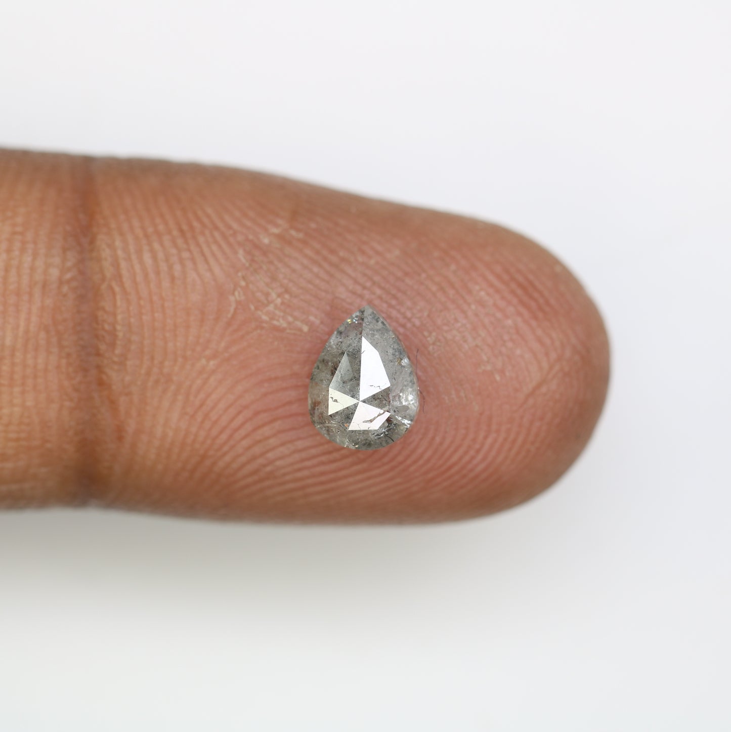 1.10 CT Pear Shape Salt And Pepper Natural Diamond For Engagement Ring - JayKrishna Diamond