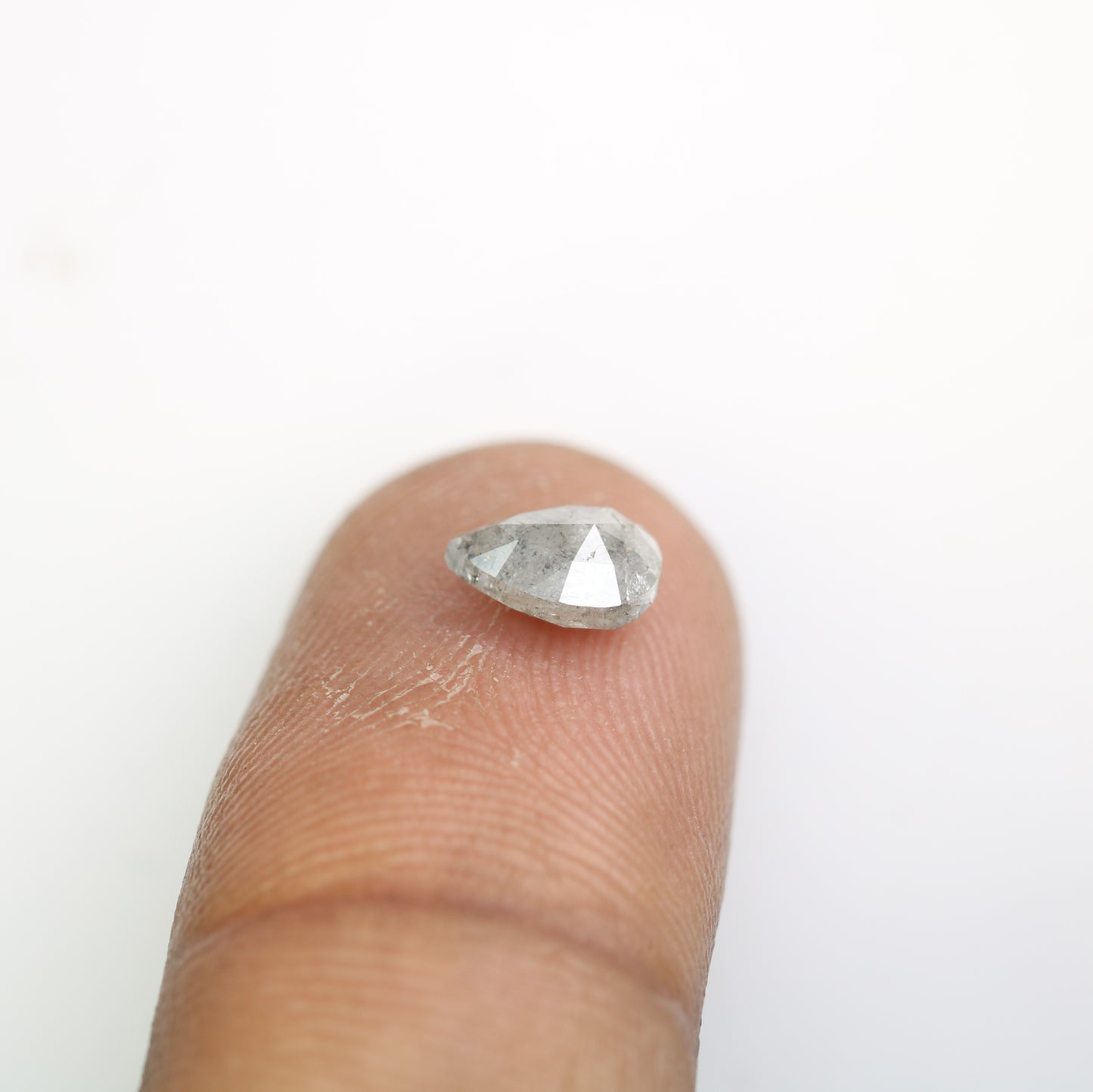 1.10 CT Pear Shape Salt And Pepper Natural Diamond For Engagement Ring - JayKrishna Diamond