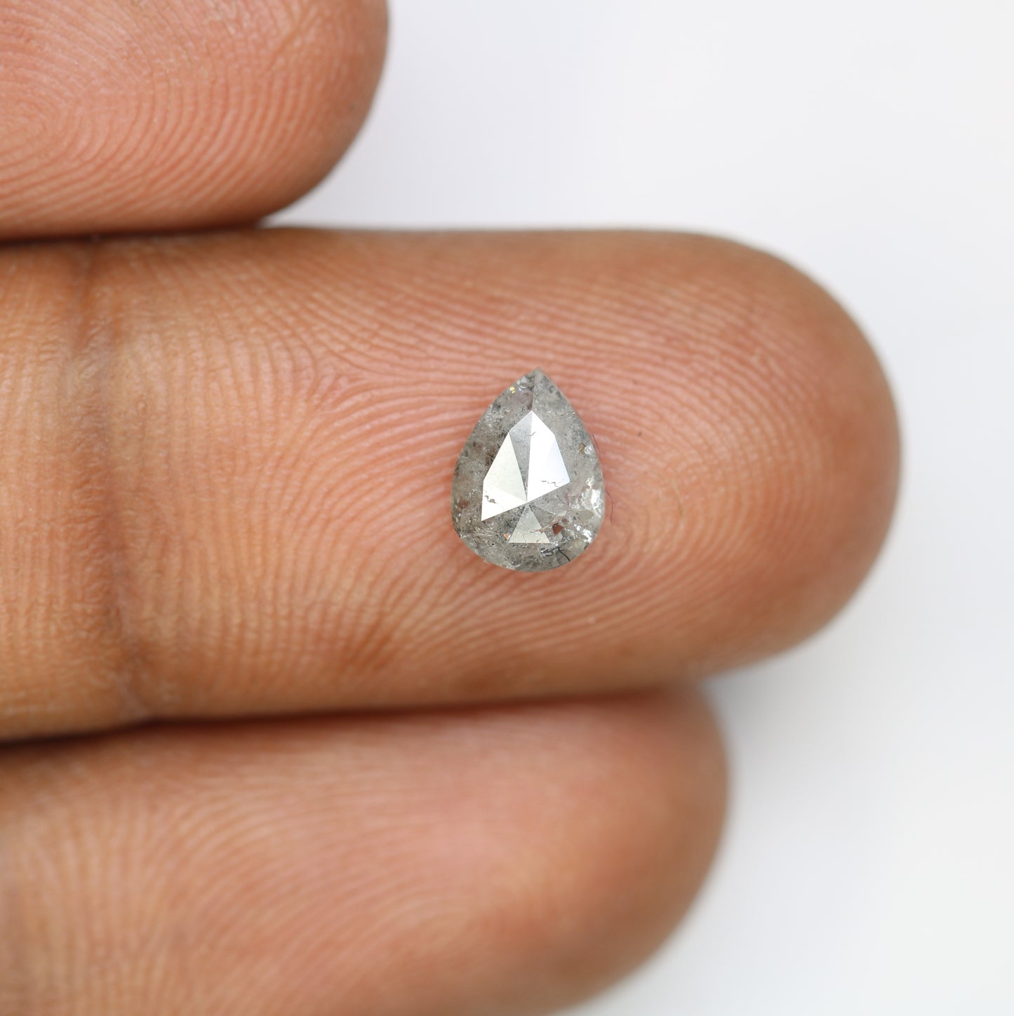 1.10 CT Pear Shape Salt And Pepper Natural Diamond For Engagement Ring - JayKrishna Diamond