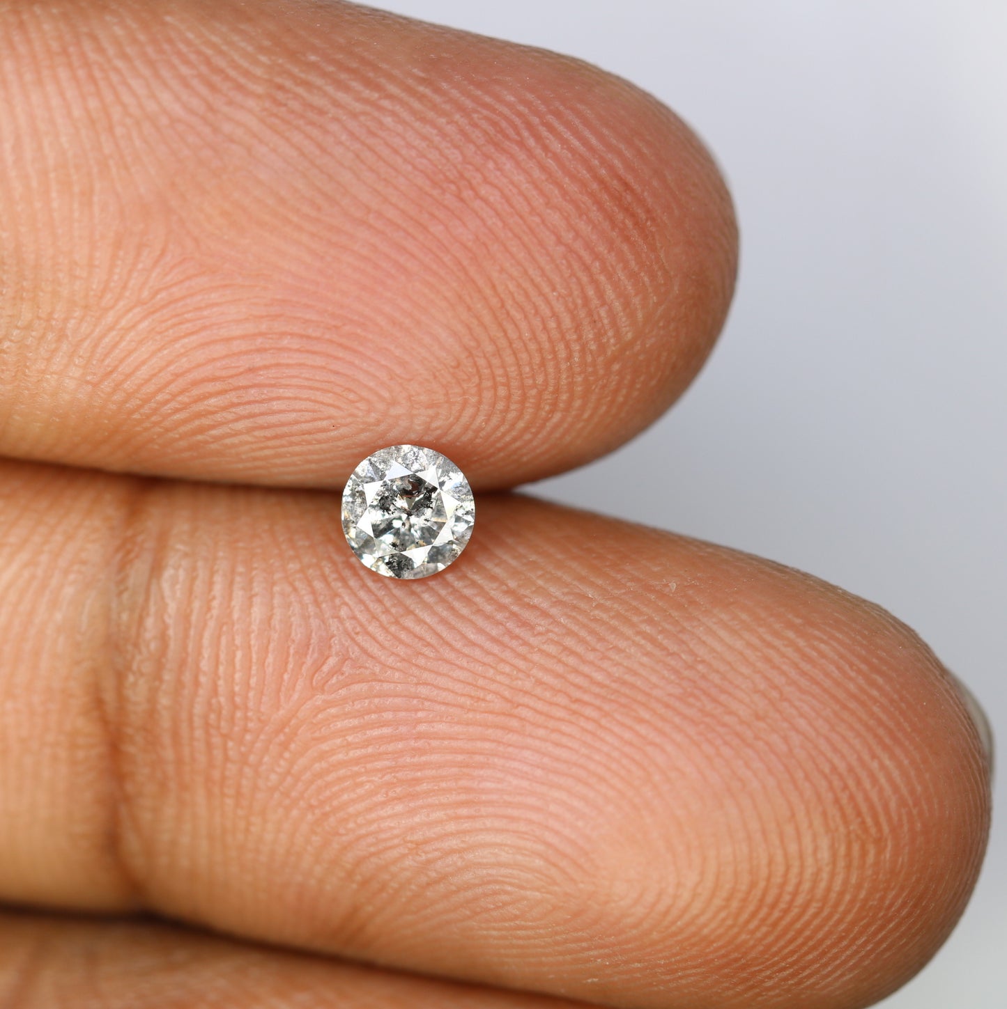 Unique 0.36 CT Salt & Pepper Round Brilliant Cut Diamond | Perfect for Engagement Rings - JayKrishna Diamond