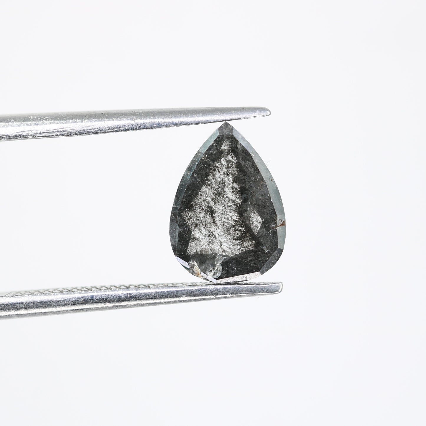 1.08 CT 8.80 MM Salt And Pepper Pear Shape Diamond For Engagement Ring - JayKrishna Diamond
