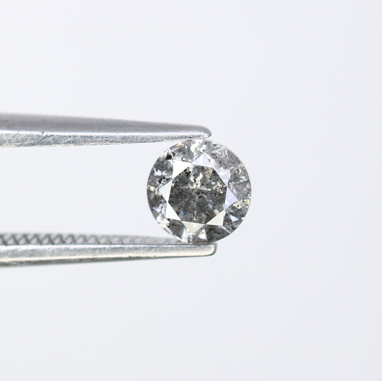 Unique 0.42 CT Salt & Pepper Round Brilliant Cut Diamond | Perfect for Engagement Rings | 4.60 MM - JayKrishna Diamond