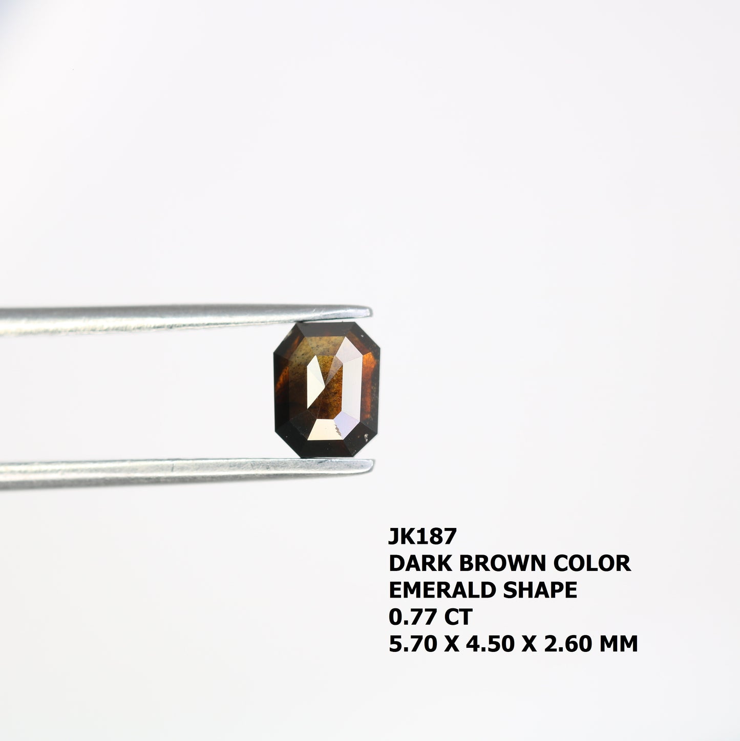 0.77 CT Dark Brown Emerald Shape Natural Loose Diamond For Engagement Ring - JayKrishna Diamond