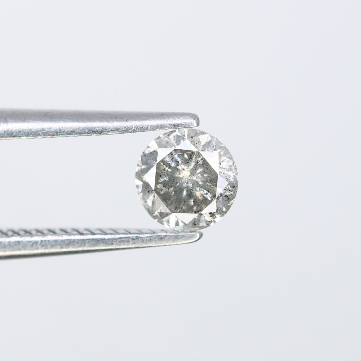 0.37 CT Round Salt and Pepper Brilliant Cut Diamond 4.50 MM | Natural Gemstone for Custom Engagement Rings, Unique & Ethical Fine Jewelry - JayKrishna Diamond