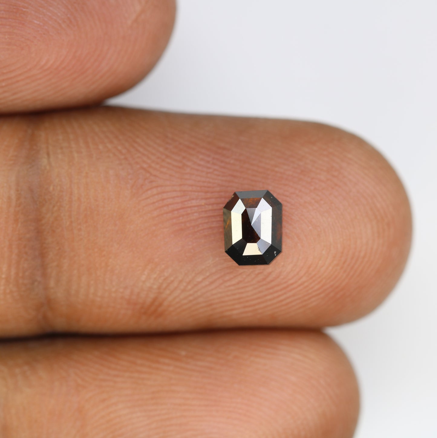 0.77 CT Dark Brown Emerald Shape Natural Loose Diamond For Engagement Ring - JayKrishna Diamond