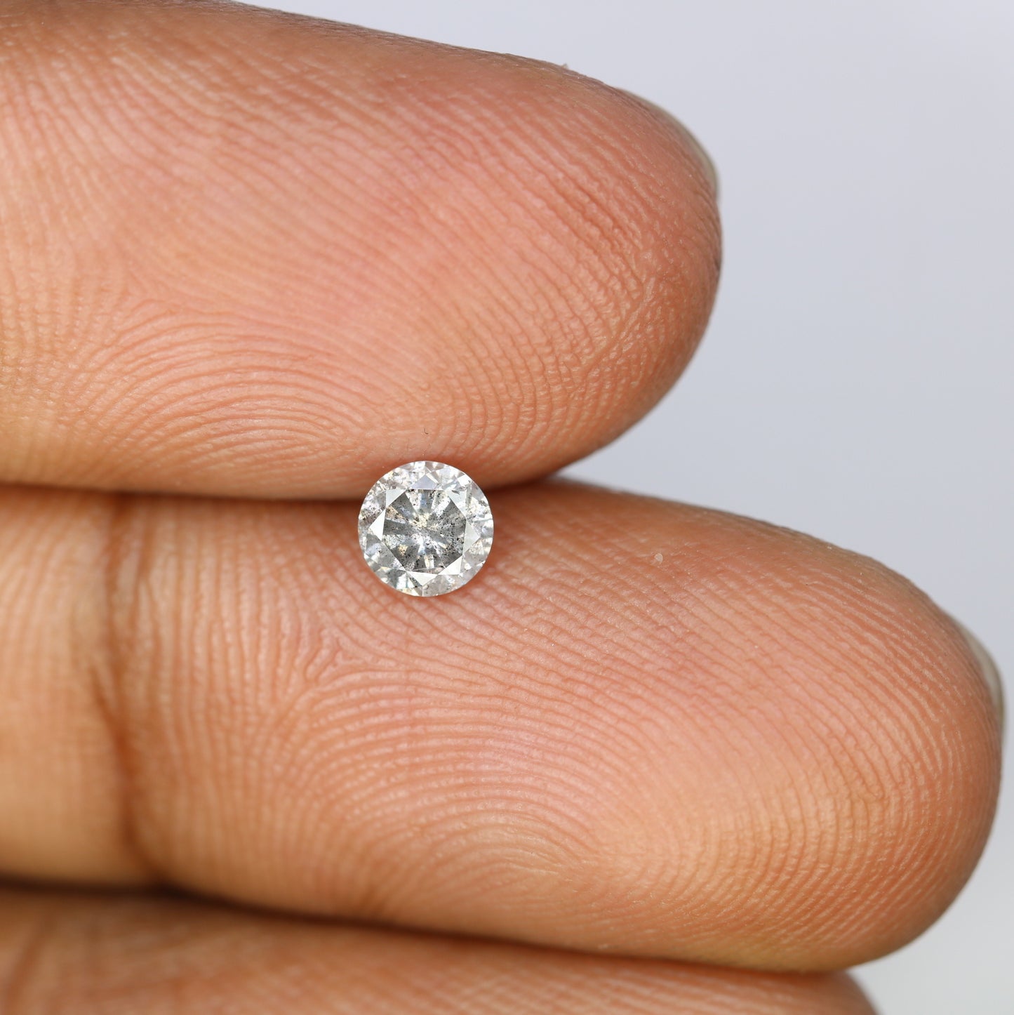 0.37 CT Round Salt and Pepper Brilliant Cut Diamond 4.50 MM | Natural Gemstone for Custom Engagement Rings, Unique & Ethical Fine Jewelry - JayKrishna Diamond
