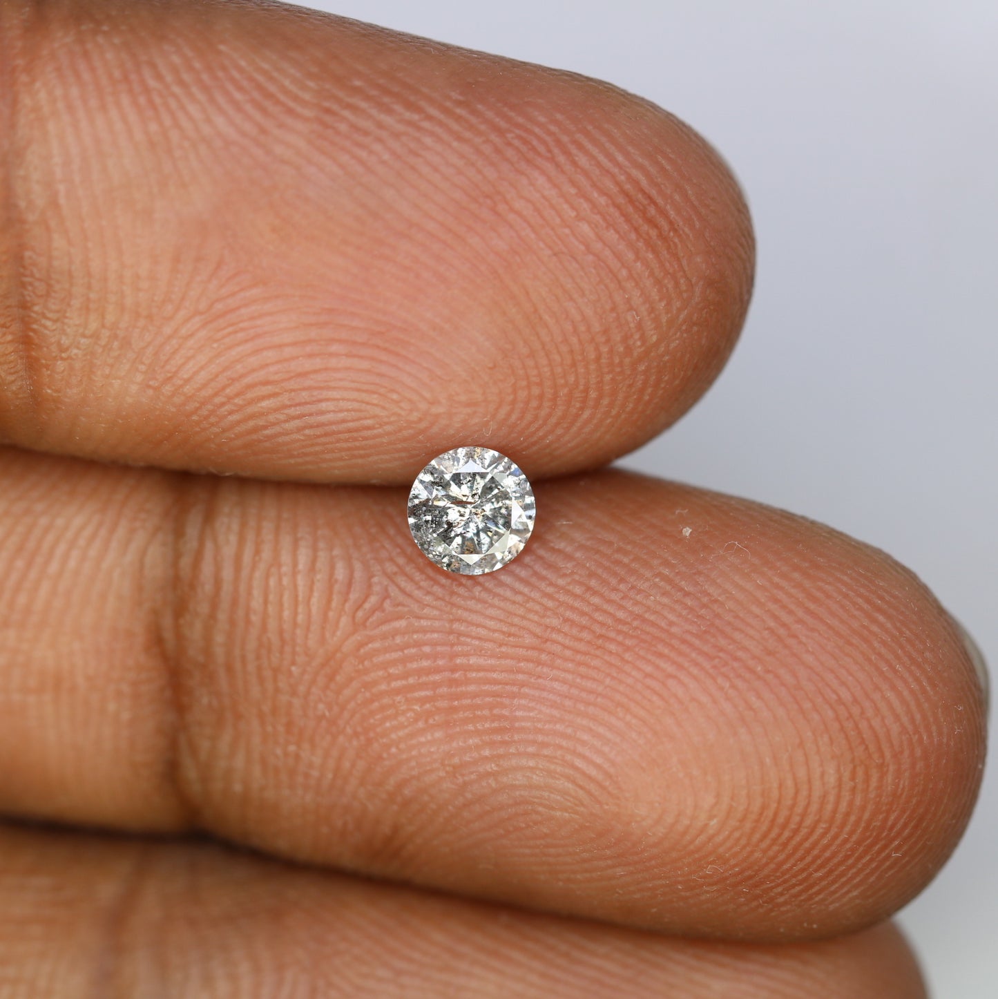 0.37 CT Round Brilliant Cut Salt and Pepper Diamond 4.60 MM | Natural Gemstone for Custom Engagement Rings, Unique Ethical Jewelry & Artisan Wedding Bands - JayKrishna Diamond
