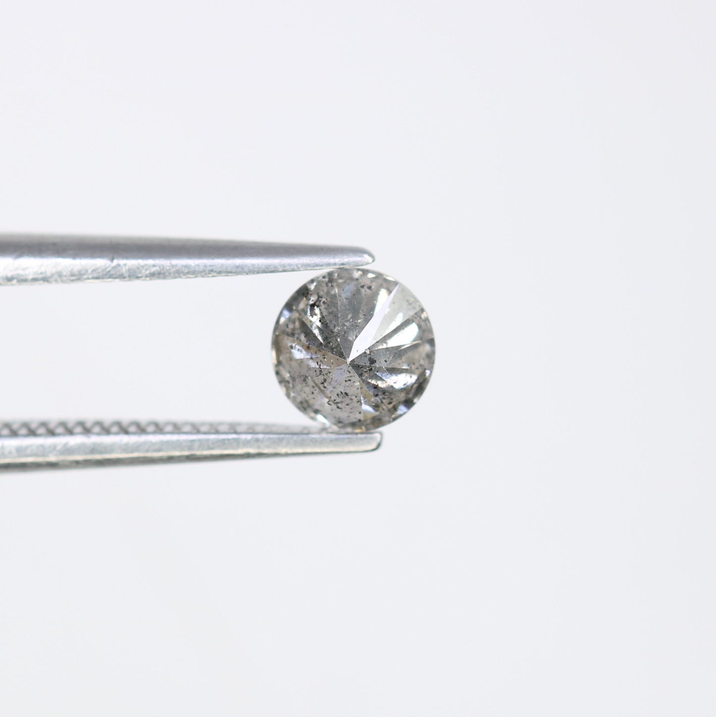 Unique 0.41 CT Salt & Pepper Round Brilliant Cut Diamond | Perfect for Engagement Rings | 4.70 x 2.80 MM - JayKrishna Diamond
