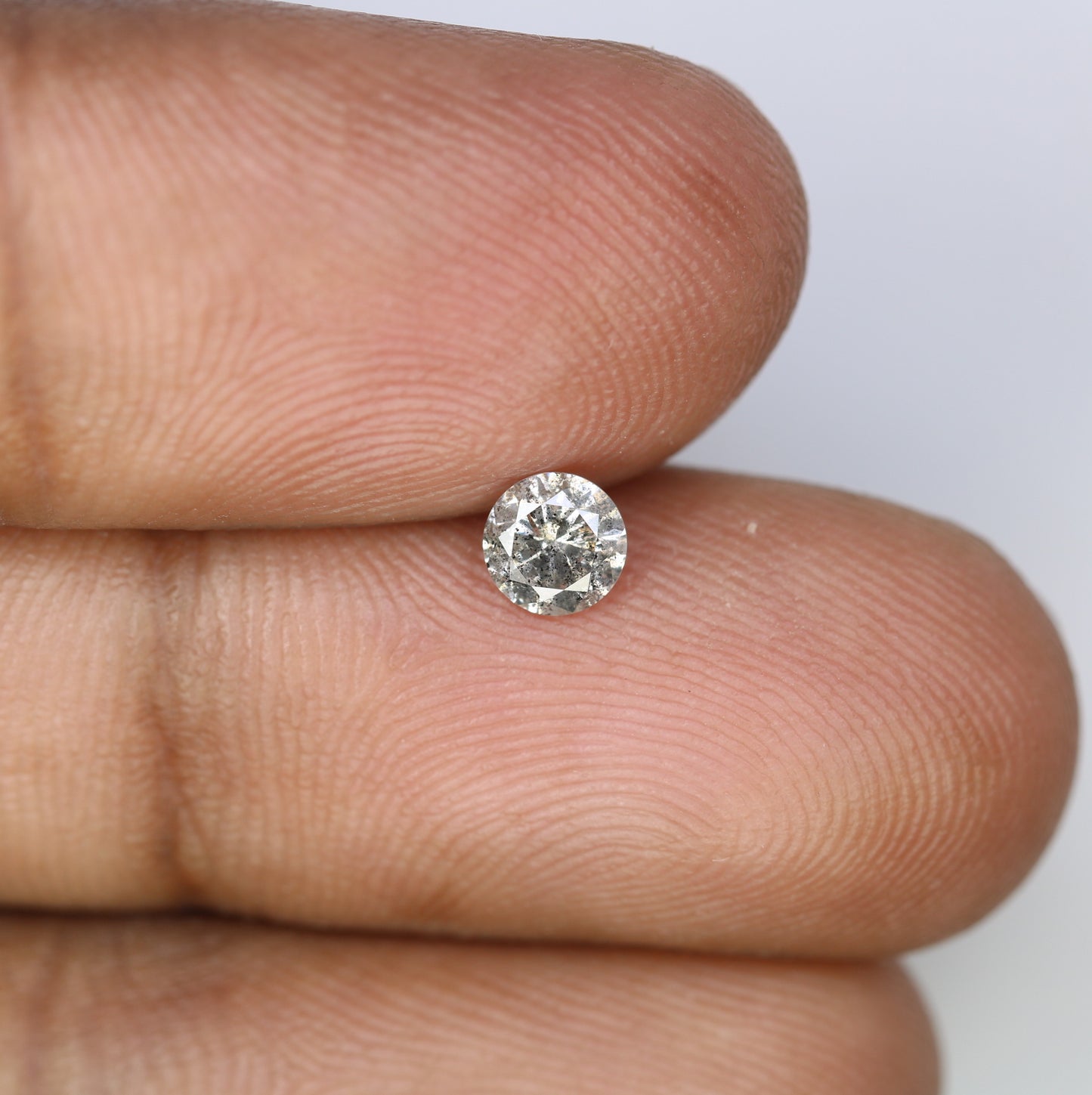 Unique 0.41 CT Salt & Pepper Round Brilliant Cut Diamond | Perfect for Engagement Rings | 4.70 x 2.80 MM - JayKrishna Diamond