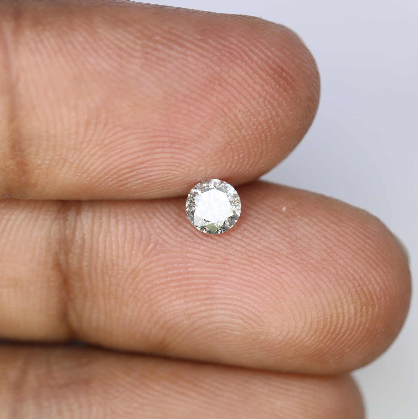 Unique 0.41 CT Salt & Pepper Round Brilliant Cut Diamond | Perfect for Engagement Rings | 4.70 x 2.80 MM - JayKrishna Diamond