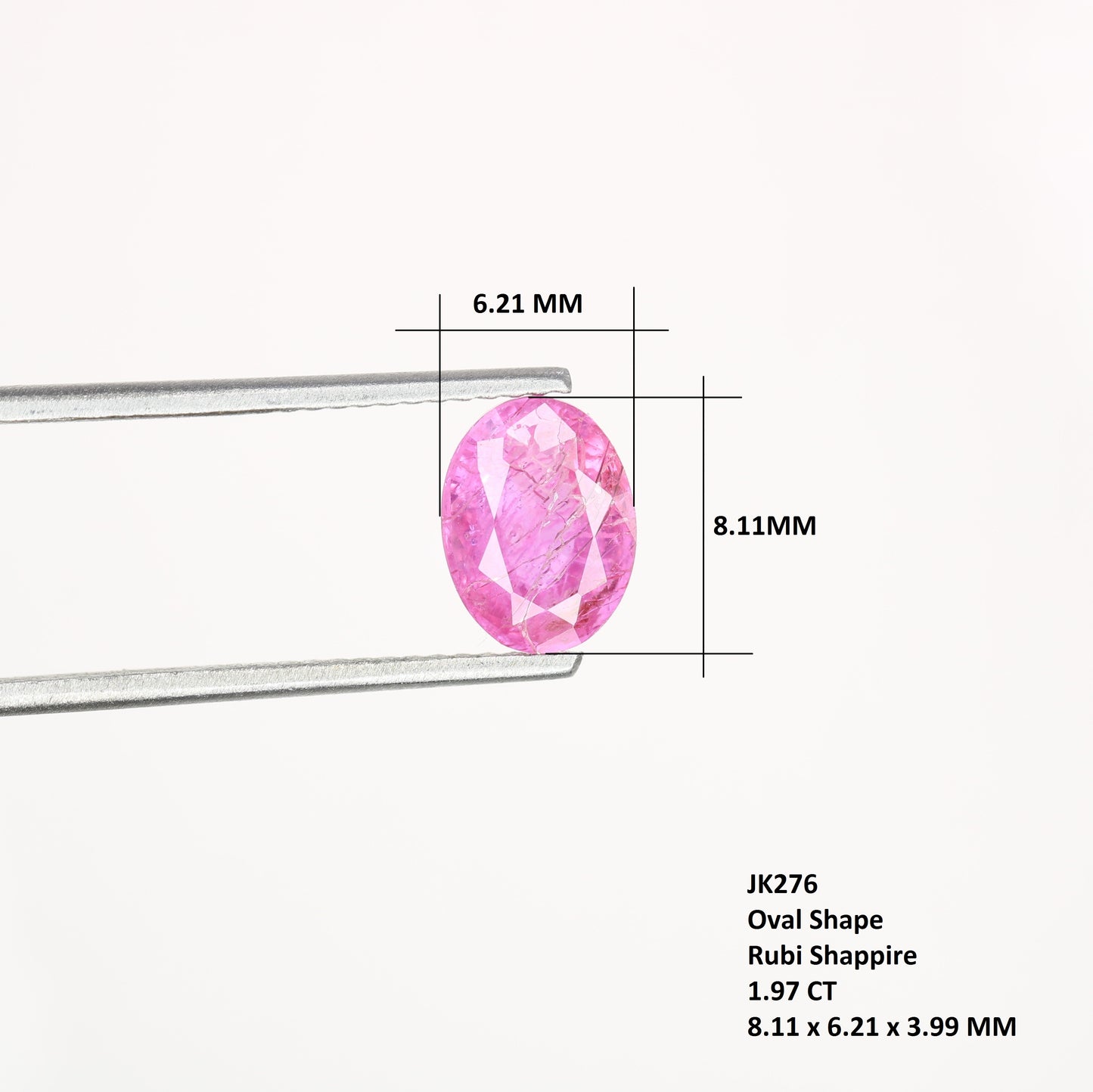 1.97 CT Oval Shape Loose Ruby Sapphire Gemstone For Designer Jewelry - JayKrishna Diamond