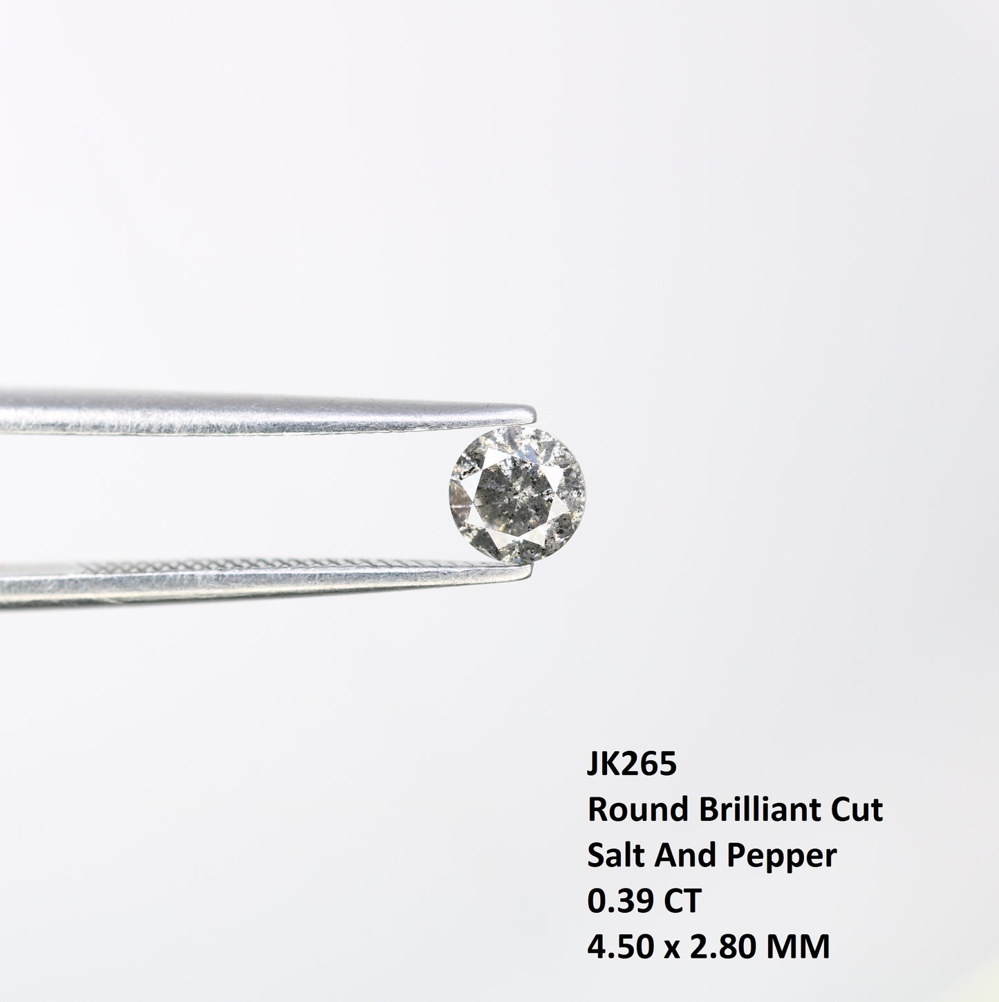 0.39 CT Brilliant Cut Salt and Pepper Round Loose Diamond for Custom Engagement Rings, Unique Fine Jewelry & Ethical Bridal Jewelry - JayKrishna Diamond