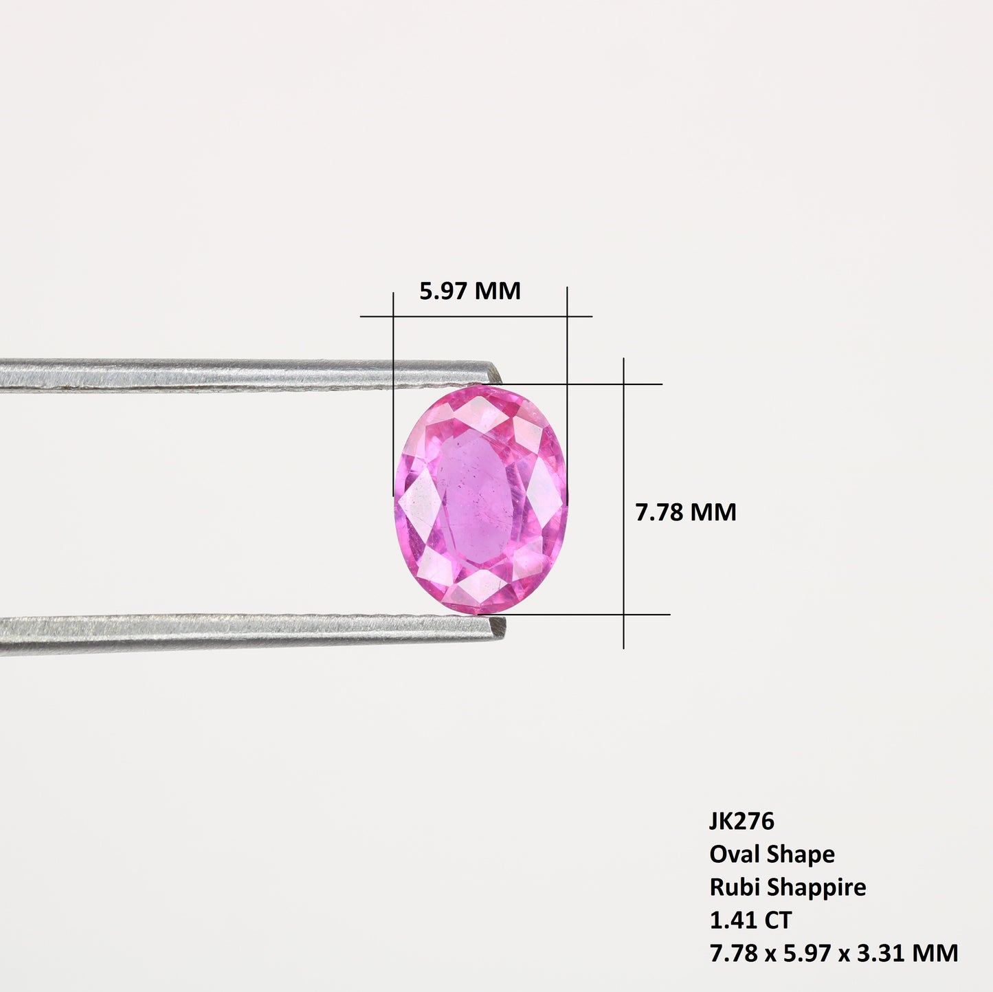 1.41 CT Natural Pink Ruby Sapphire Oval Gemstone For Wedding Ring - JayKrishna Diamond