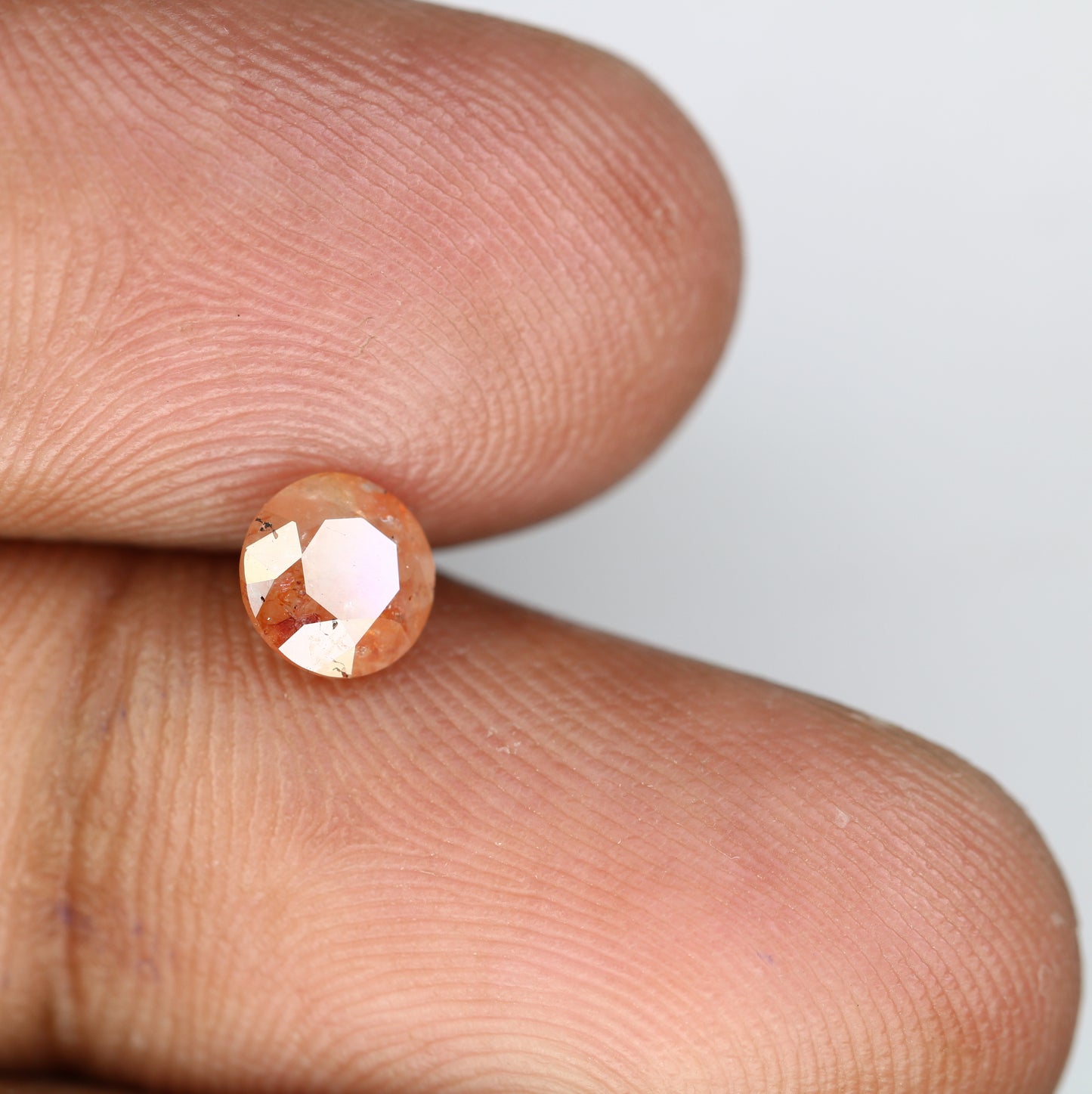 0.86 CT Natural Round Brilliant Cut Peach Loose 5.40 MM Diamond For Proposal Ring - JayKrishna Diamond