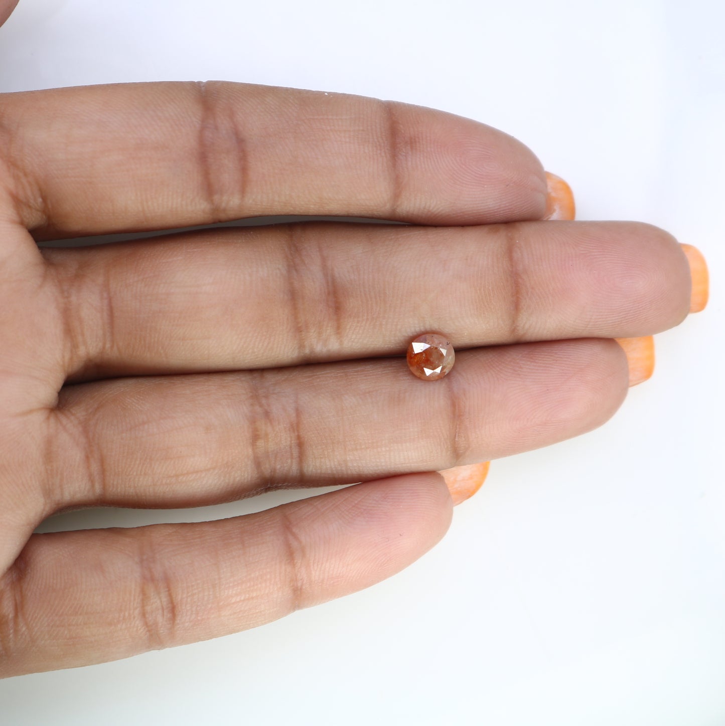 0.86 CT Natural Round Brilliant Cut Peach Loose 5.40 MM Diamond For Proposal Ring - JayKrishna Diamond