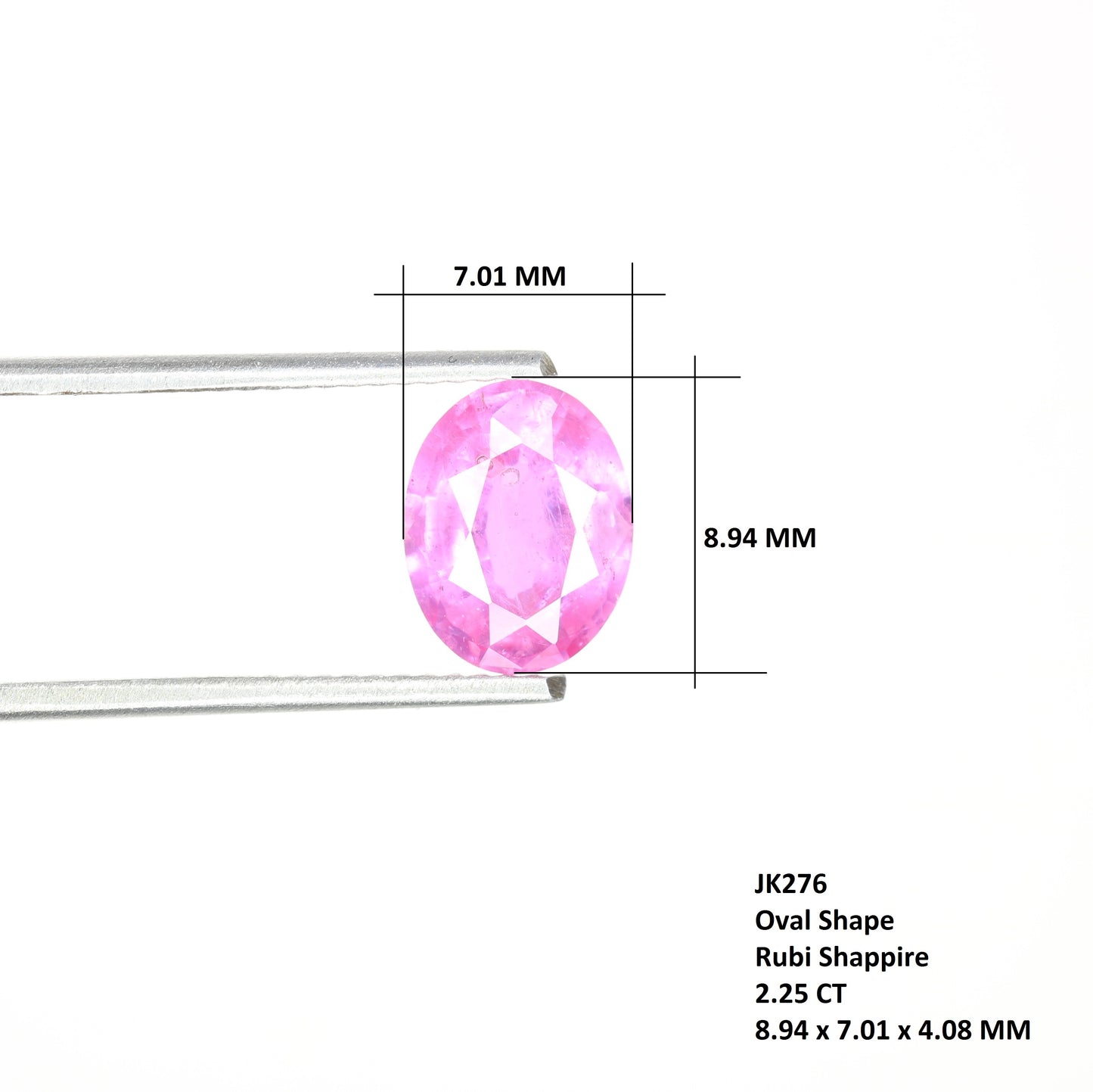2.25 CT Loose Oval Shape Natural Ruby Sapphire Gemstone For Wedding Ring - JayKrishna Diamond