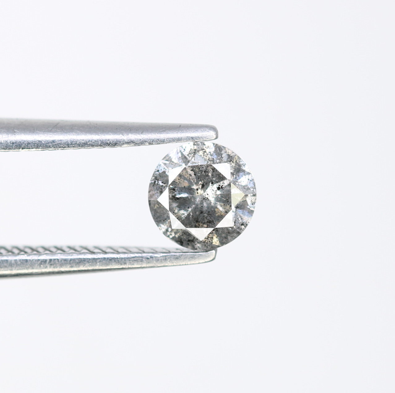 0.40 CT 4.50 x 2.80 MM Round Brilliant Cut Natural Salt and Pepper Diamond for Custom Engagement Rings, Unique Fine Jewelry & Ethical Bridal Jewelry - JayKrishna Diamond