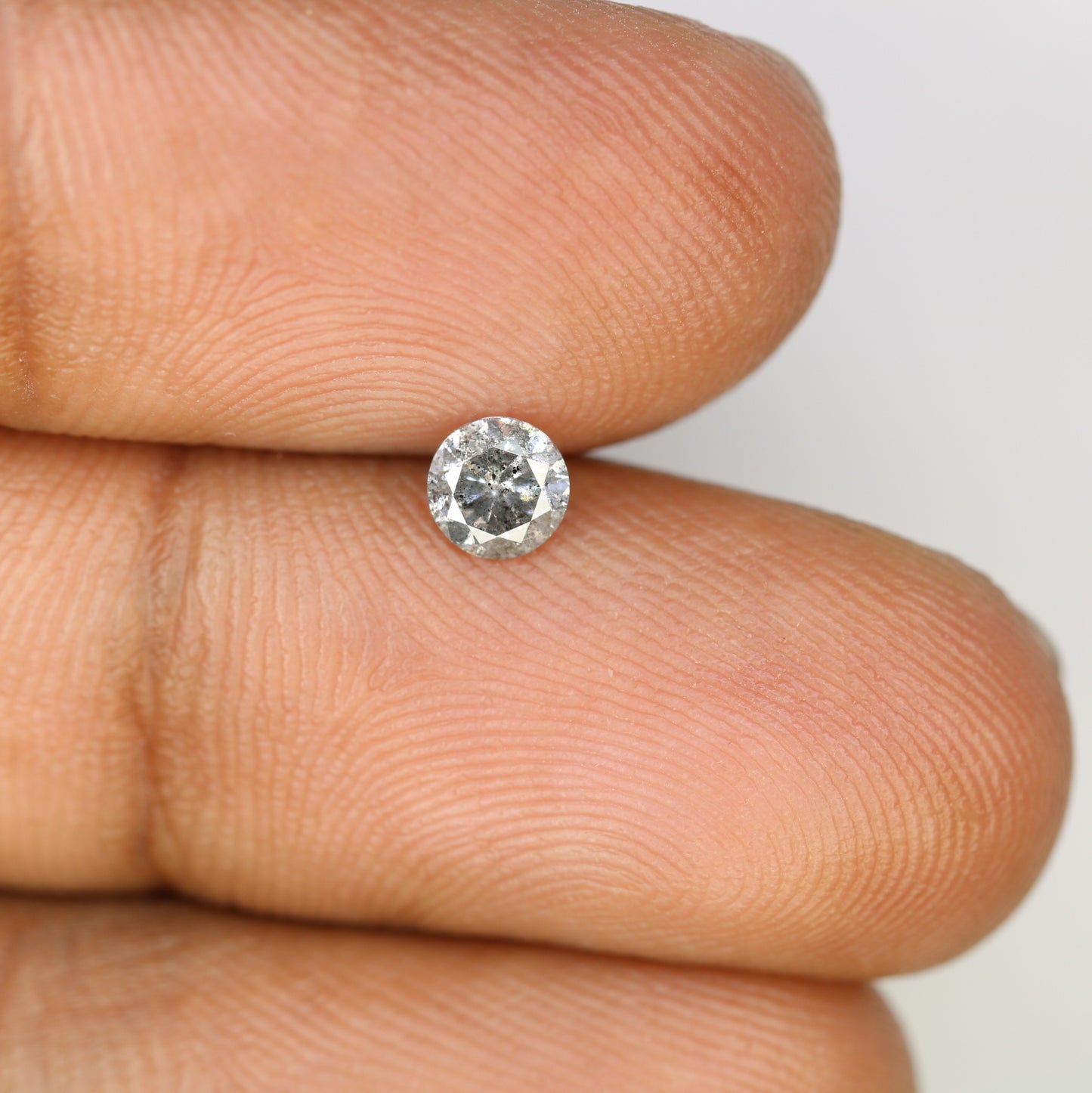 0.40 CT 4.50 x 2.80 MM Round Brilliant Cut Natural Salt and Pepper Diamond for Custom Engagement Rings, Unique Fine Jewelry & Ethical Bridal Jewelry - JayKrishna Diamond
