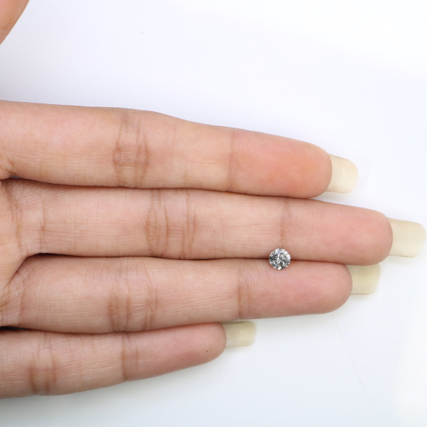 0.40 CT 4.50 x 2.80 MM Round Brilliant Cut Natural Salt and Pepper Diamond for Custom Engagement Rings, Unique Fine Jewelry & Ethical Bridal Jewelry - JayKrishna Diamond
