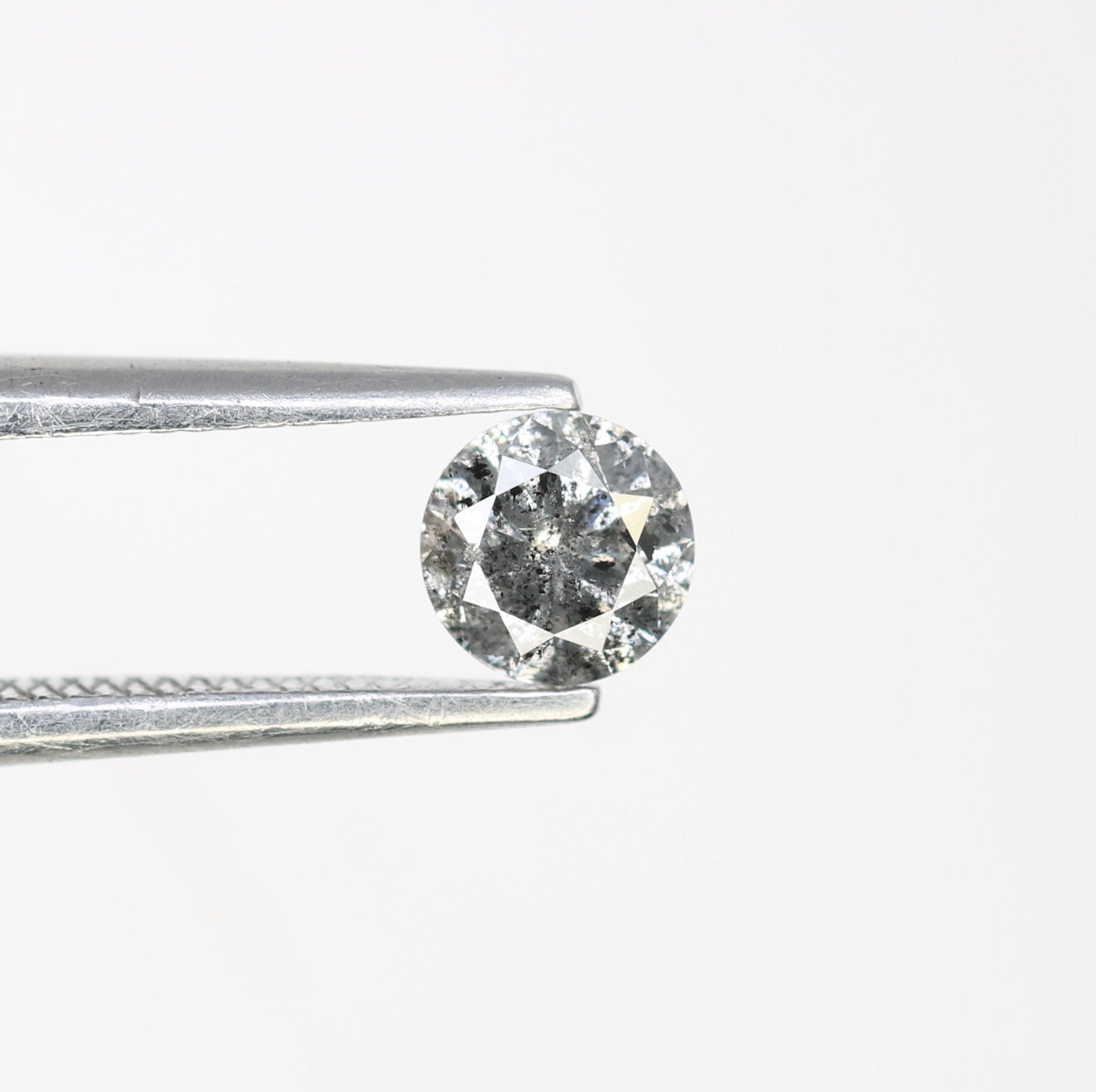 Unique 0.36 CT Salt & Pepper Round Brilliant Cut Diamond | Perfect for Engagement Rings | 4.50 x 2.70 MM - JayKrishna Diamond
