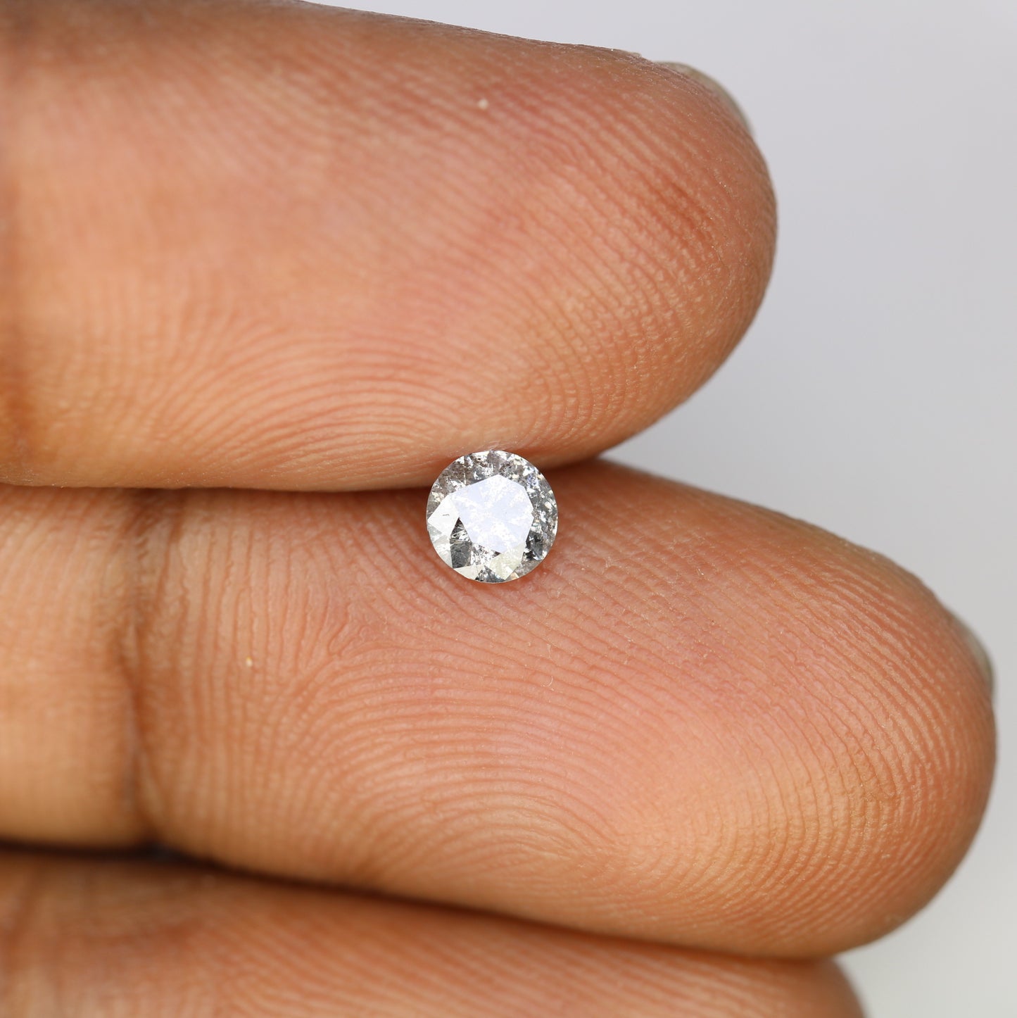Unique 0.36 CT Salt & Pepper Round Brilliant Cut Diamond | Perfect for Engagement Rings | 4.50 x 2.70 MM - JayKrishna Diamond