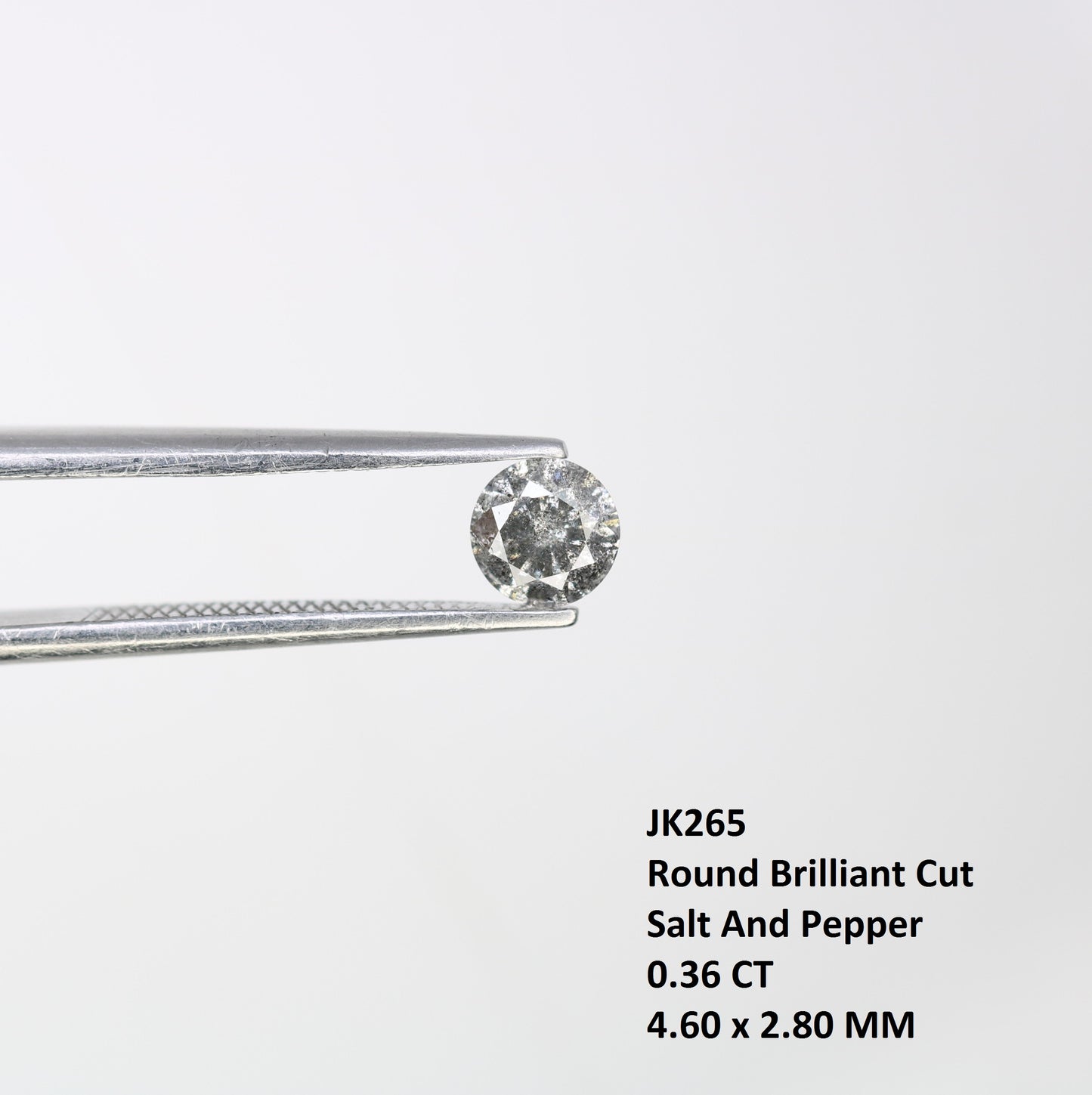 Unique 0.36 CT Salt & Pepper Round Brilliant Cut Diamond | Perfect for Engagement Rings - JayKrishna Diamond