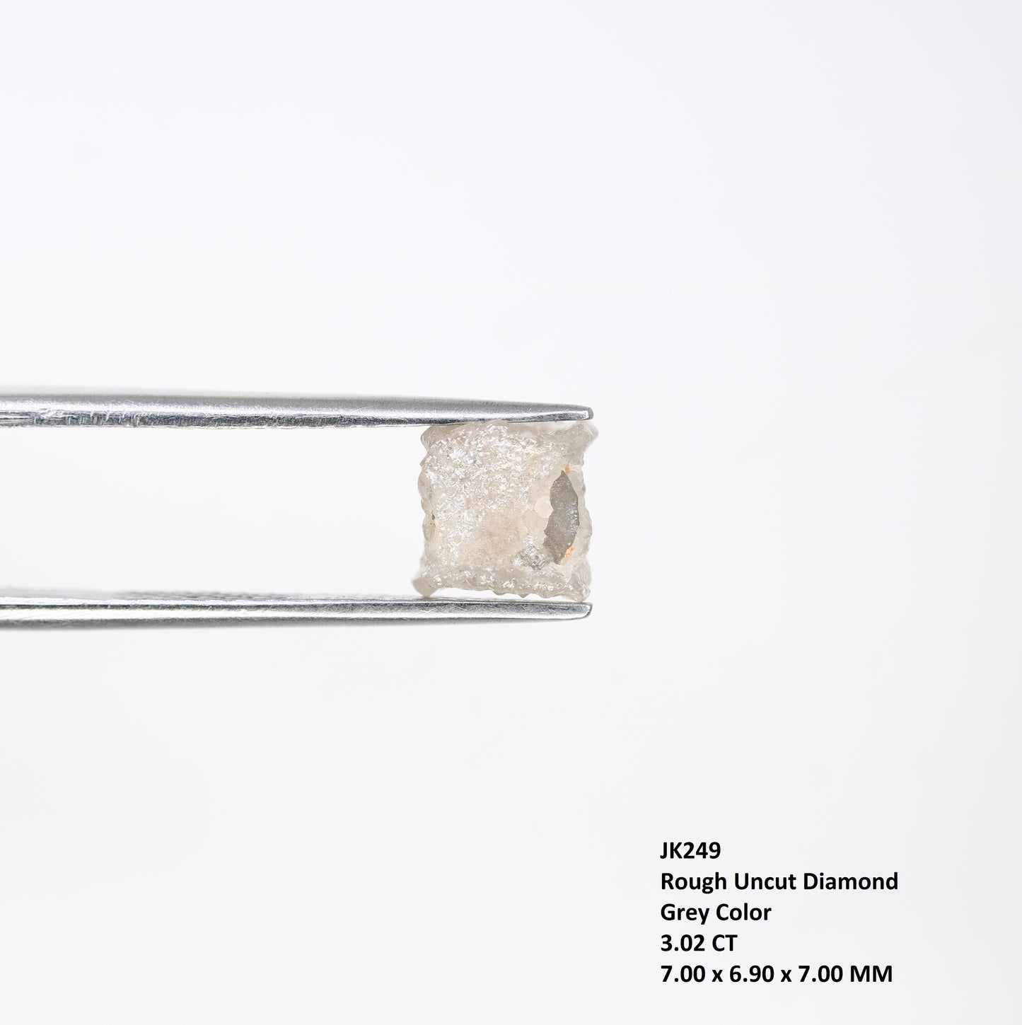 3.02 CT Uncut Grey Irregular Shape Raw Rough Diamond For Promise Ring - JayKrishna Diamond