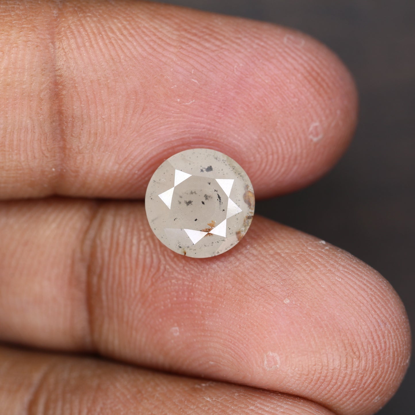 3.40 CT 9.50 MM Unique White Rustic Round Brilliant Cut Diamond For Jewelry - JayKrishna Diamond