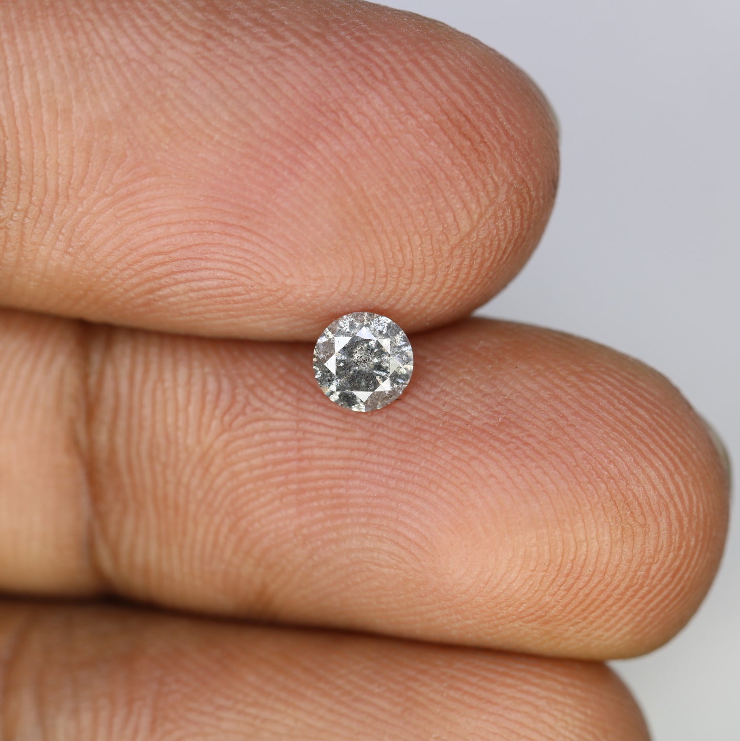 Unique 0.36 CT Salt & Pepper Round Brilliant Cut Diamond | Perfect for Engagement Rings - JayKrishna Diamond