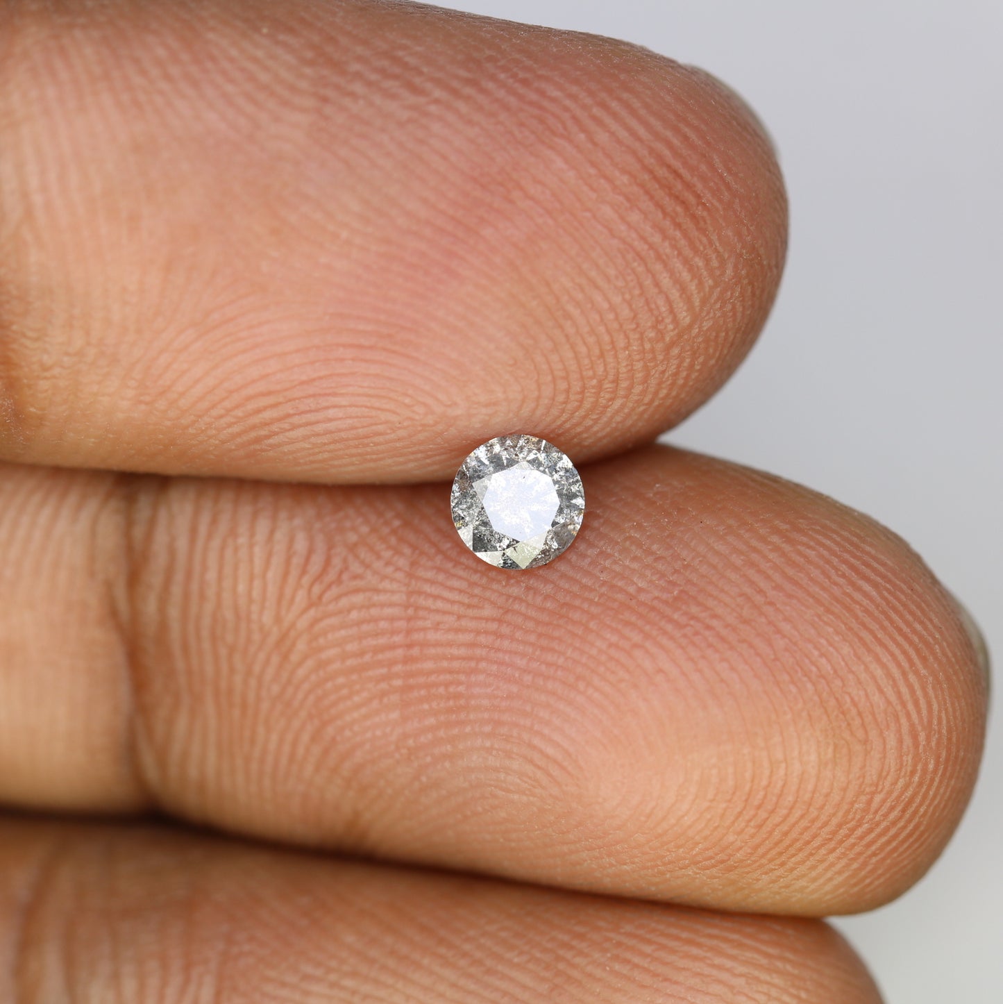 Unique 0.36 CT Salt & Pepper Round Brilliant Cut Diamond | Perfect for Engagement Rings - JayKrishna Diamond