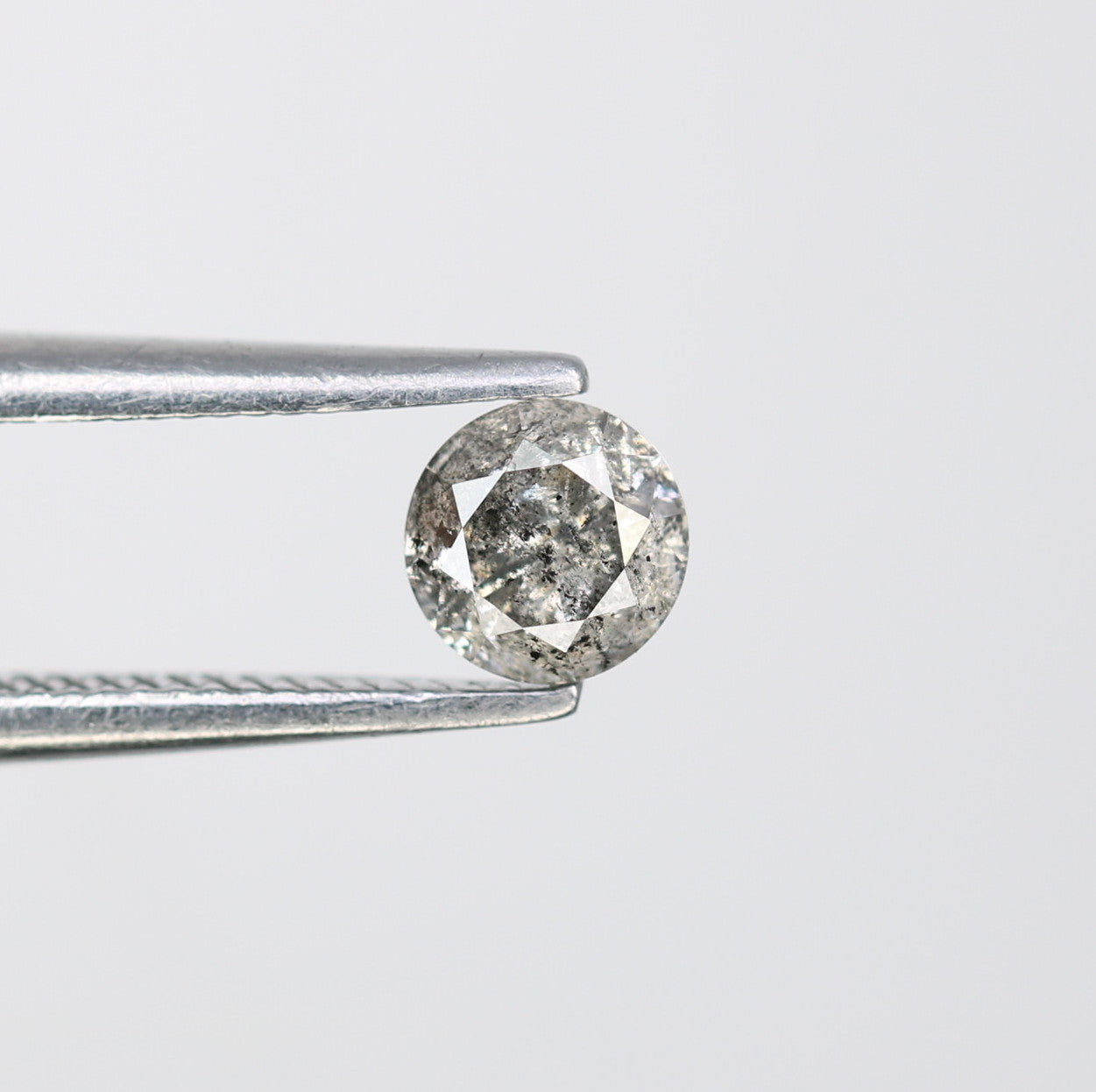 0.35 CT 4.20MM Loose Salt and Pepper Round Brilliant Cut Diamond | Perfect for Custom Engagement Rings, Unique Rustic Jewelry & Wedding Bands - JayKrishna Diamond