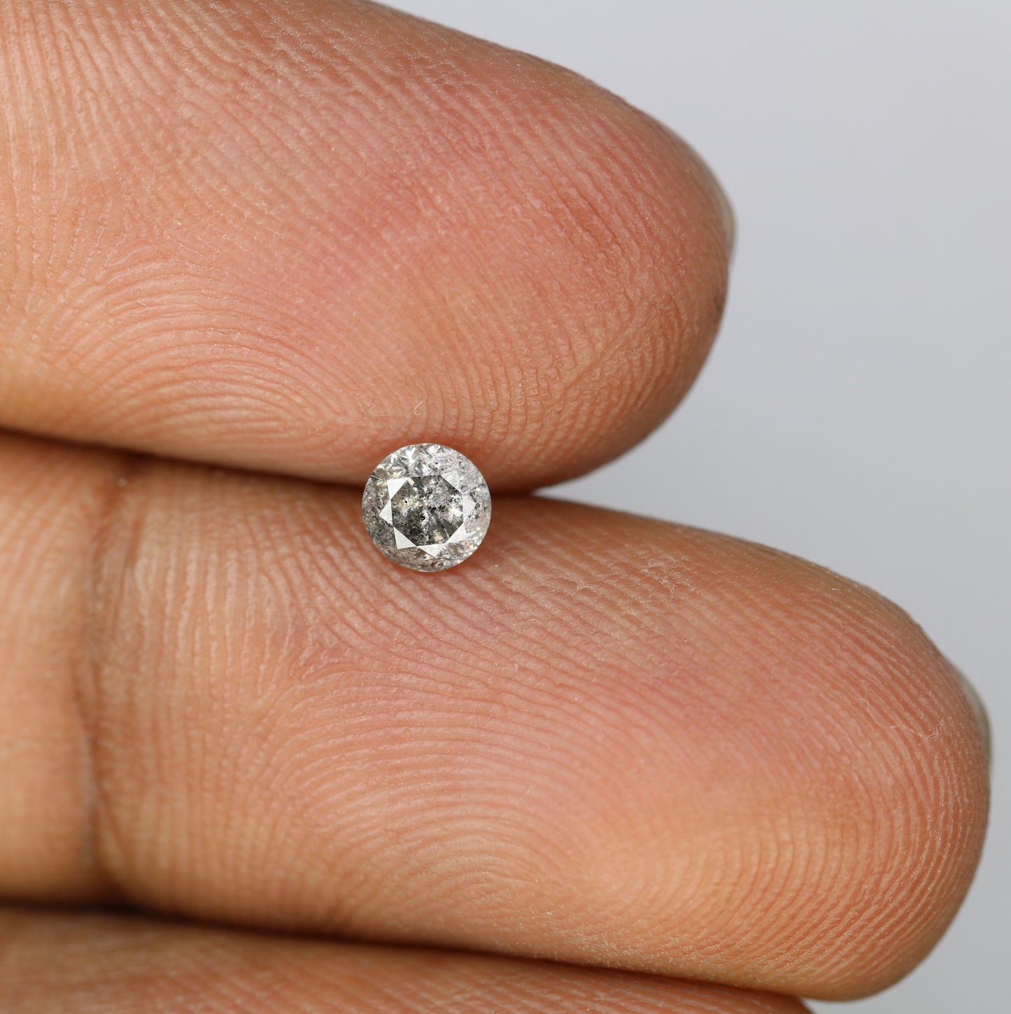 0.35 CT 4.20MM Loose Salt and Pepper Round Brilliant Cut Diamond | Perfect for Custom Engagement Rings, Unique Rustic Jewelry & Wedding Bands - JayKrishna Diamond