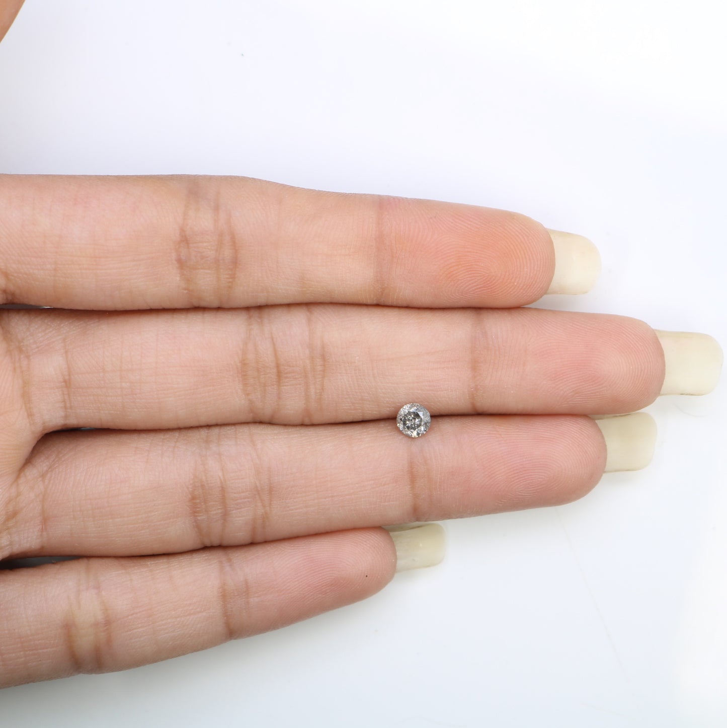 0.35 CT 4.20MM Loose Salt and Pepper Round Brilliant Cut Diamond | Perfect for Custom Engagement Rings, Unique Rustic Jewelry & Wedding Bands - JayKrishna Diamond