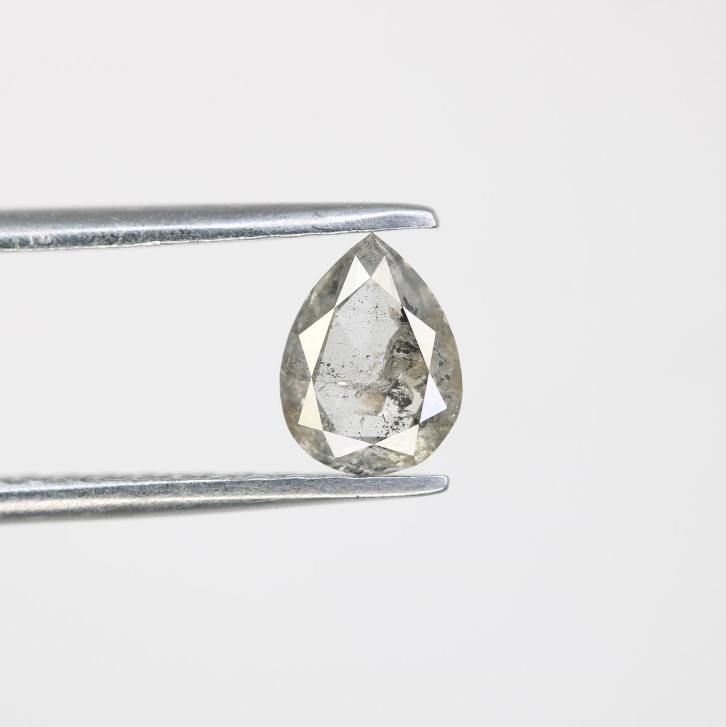 0.71 CT Pear Cut Salt And Pepper Natural Diamond For Engagement Ring - JayKrishna Diamond
