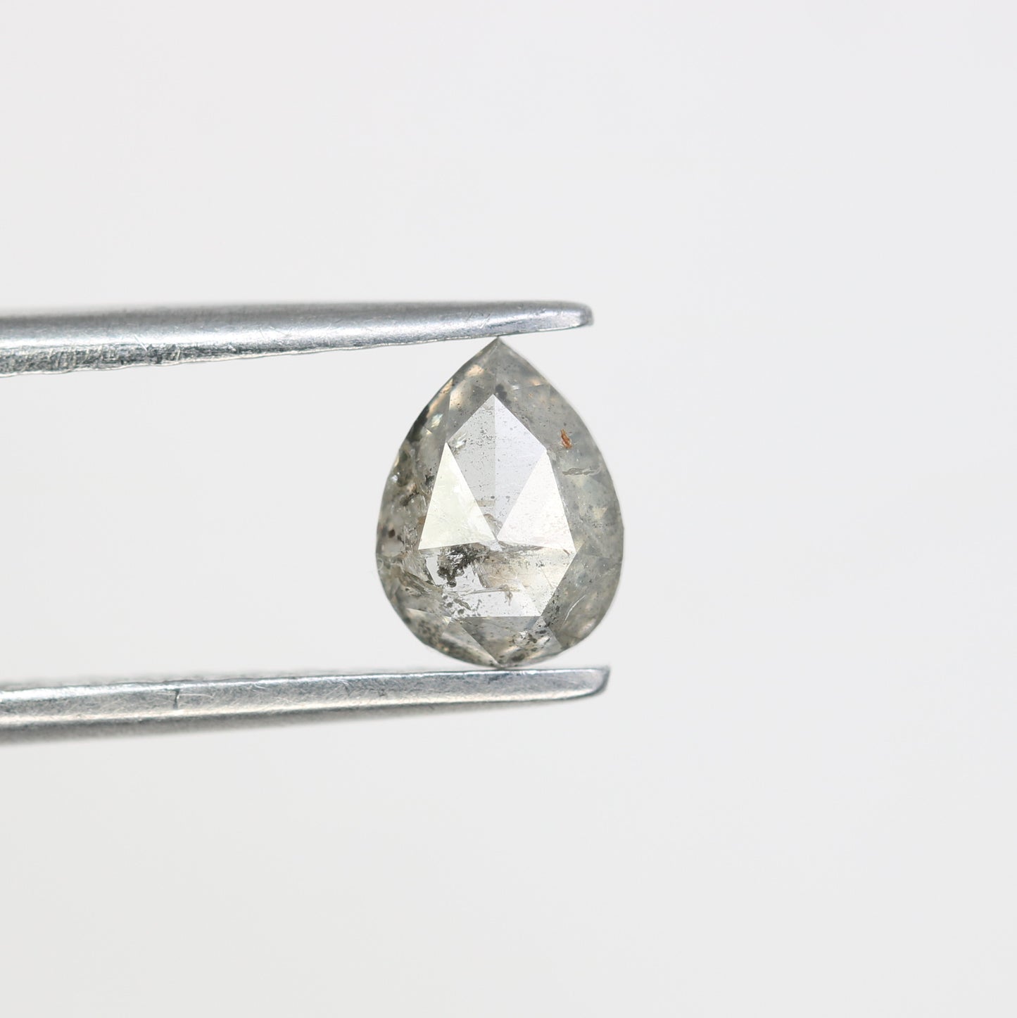 0.71 CT Pear Cut Salt And Pepper Natural Diamond For Engagement Ring - JayKrishna Diamond